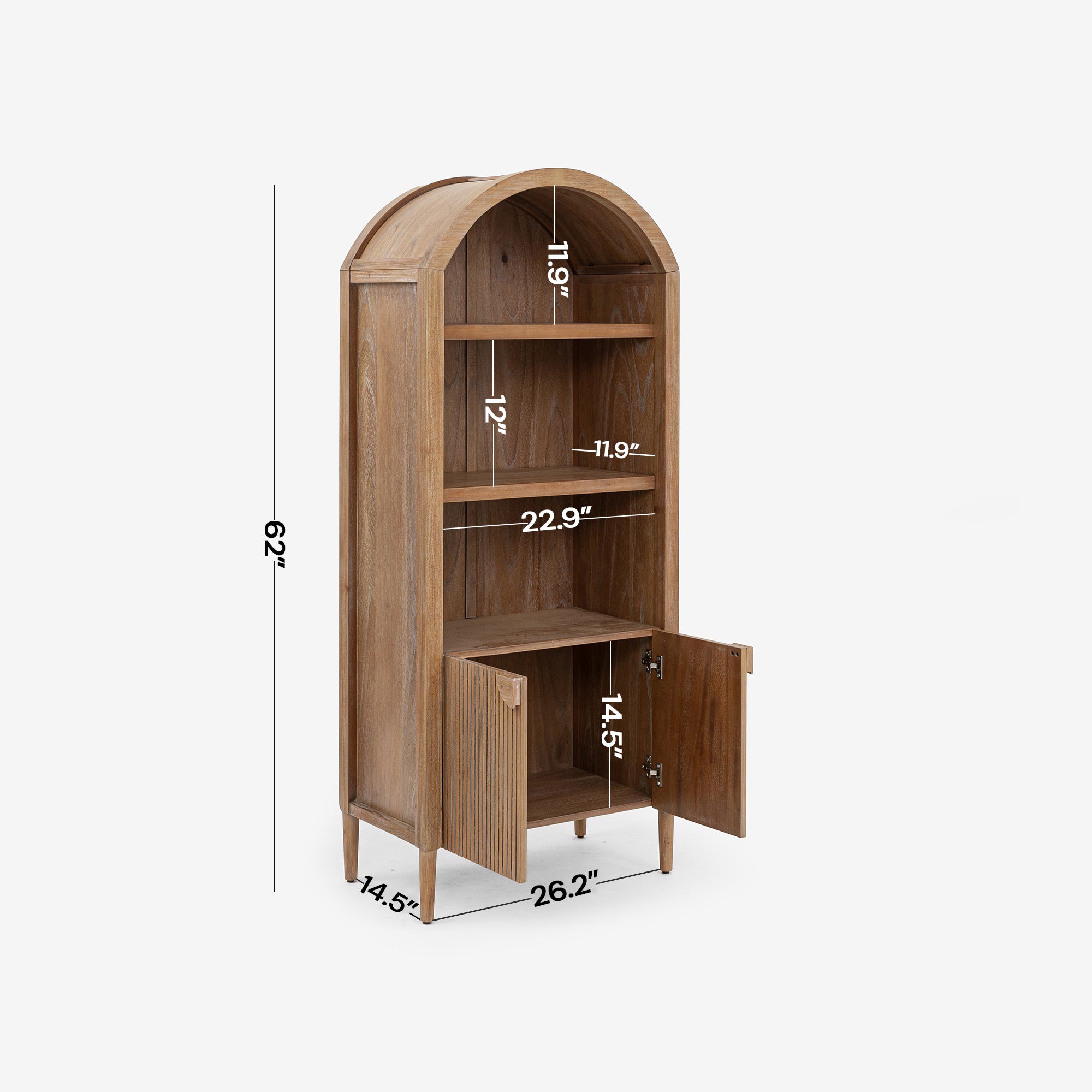 Javon - Arched Display Cabinet, Natural