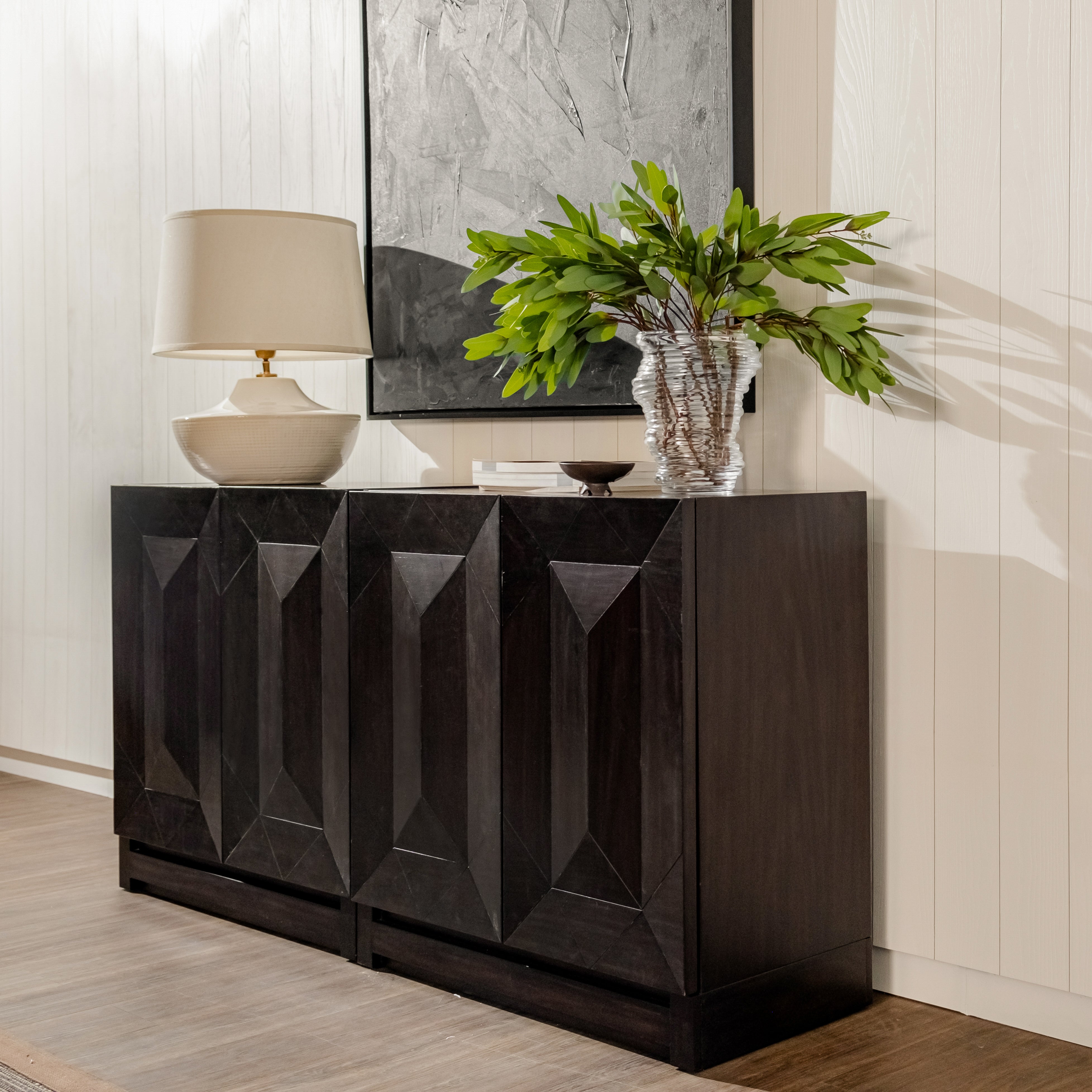 Averi - 31.5" Geometric Modular Cabinet, Black