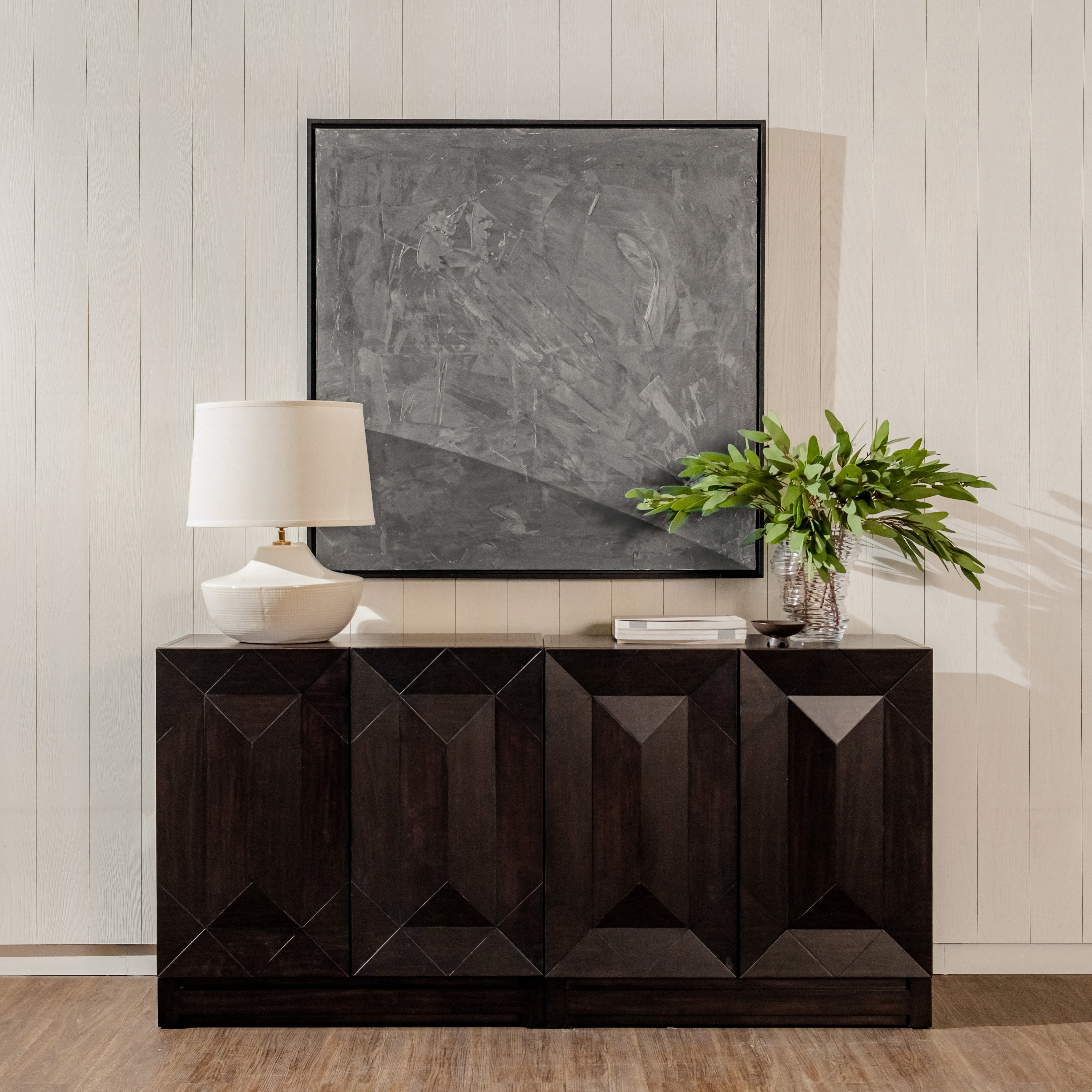 Averi - 31.5" Geometric Modular Cabinet Doors, Black