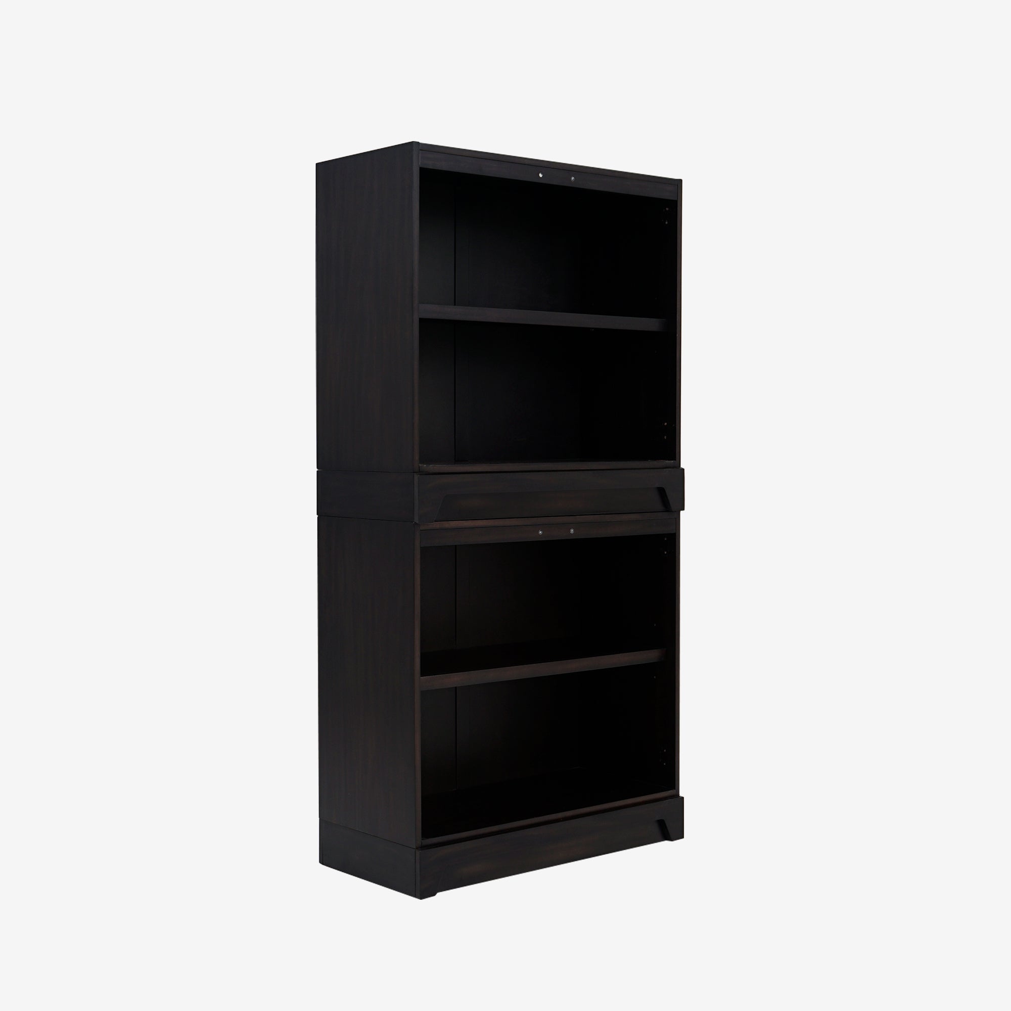 Black Anira Modular Cabinet Stacked 2 Piece Set