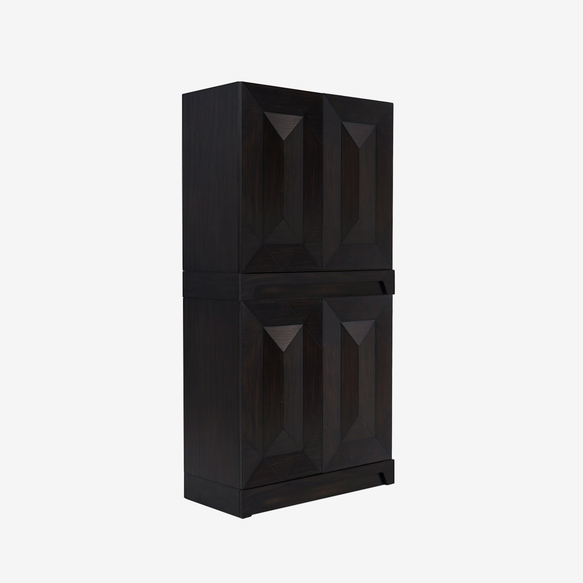 Black Averi Modular Cabinet Stacked 2 Piece Set