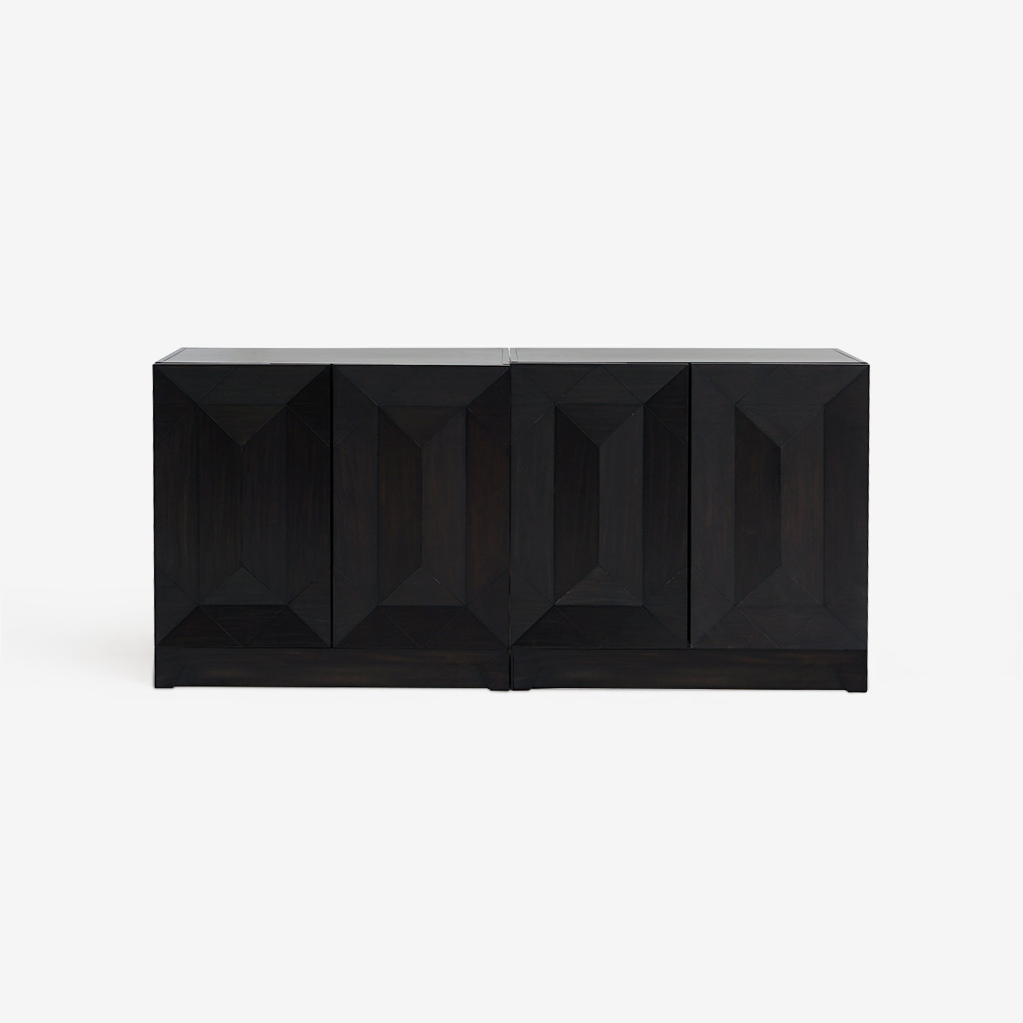 Averi Black Modular Cabinet 2 pieces, front view side by side