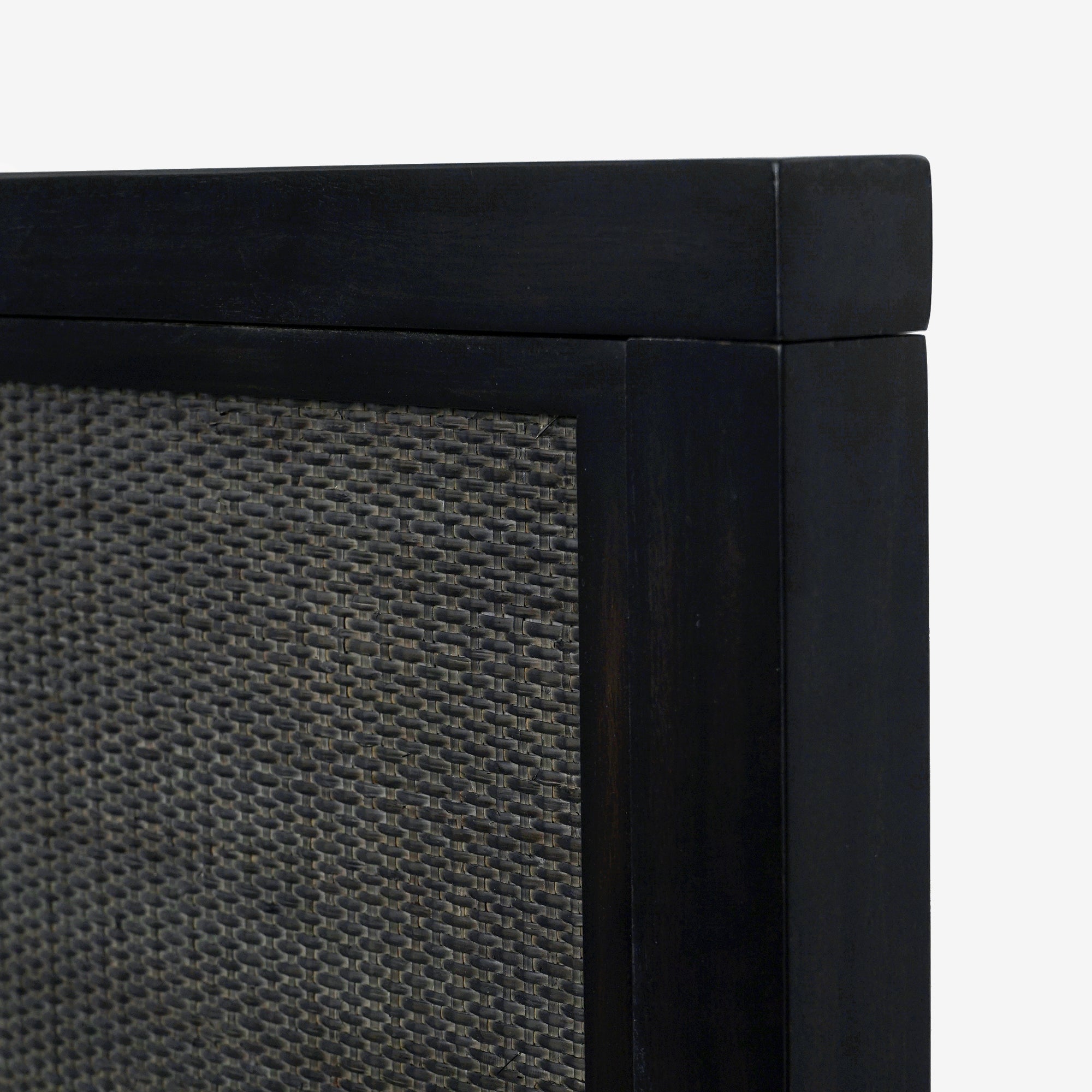 Black Kalana Queen Rattan Bed Detail headboard