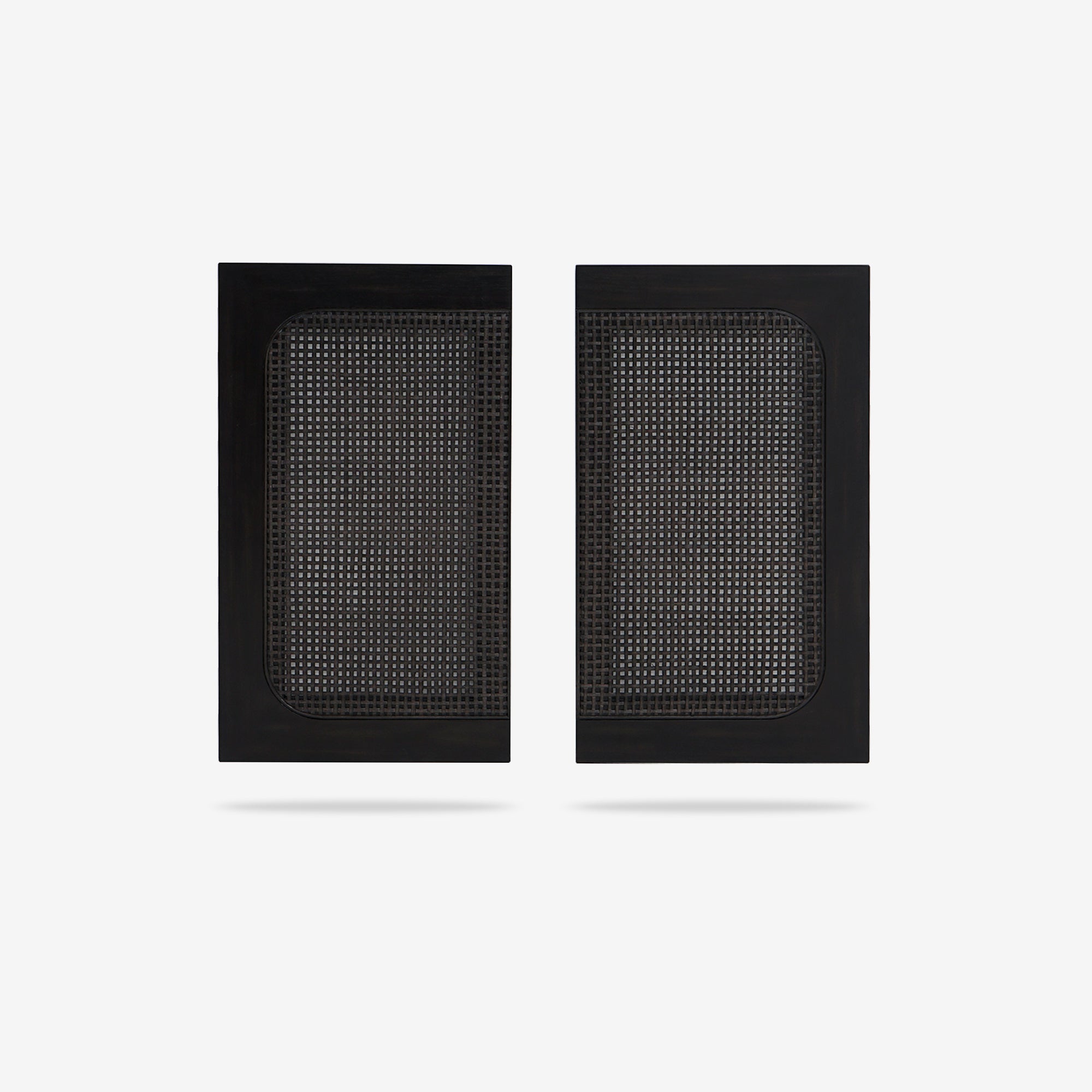 Black Liora 31.5 Rattan Modular Cabinet Doors front view