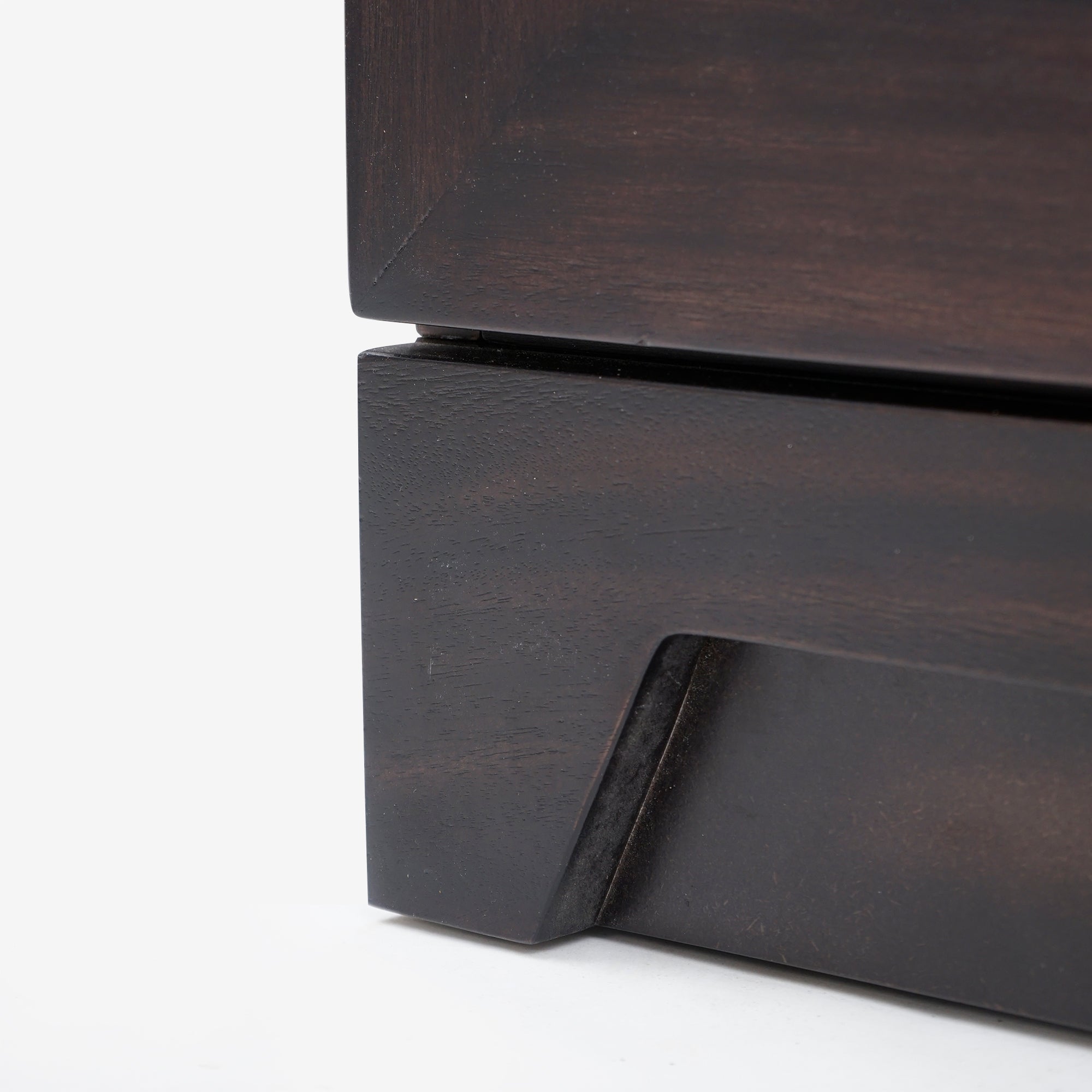 Close-up of leg Black Liora 31.5 Rattan Modular Cabinet