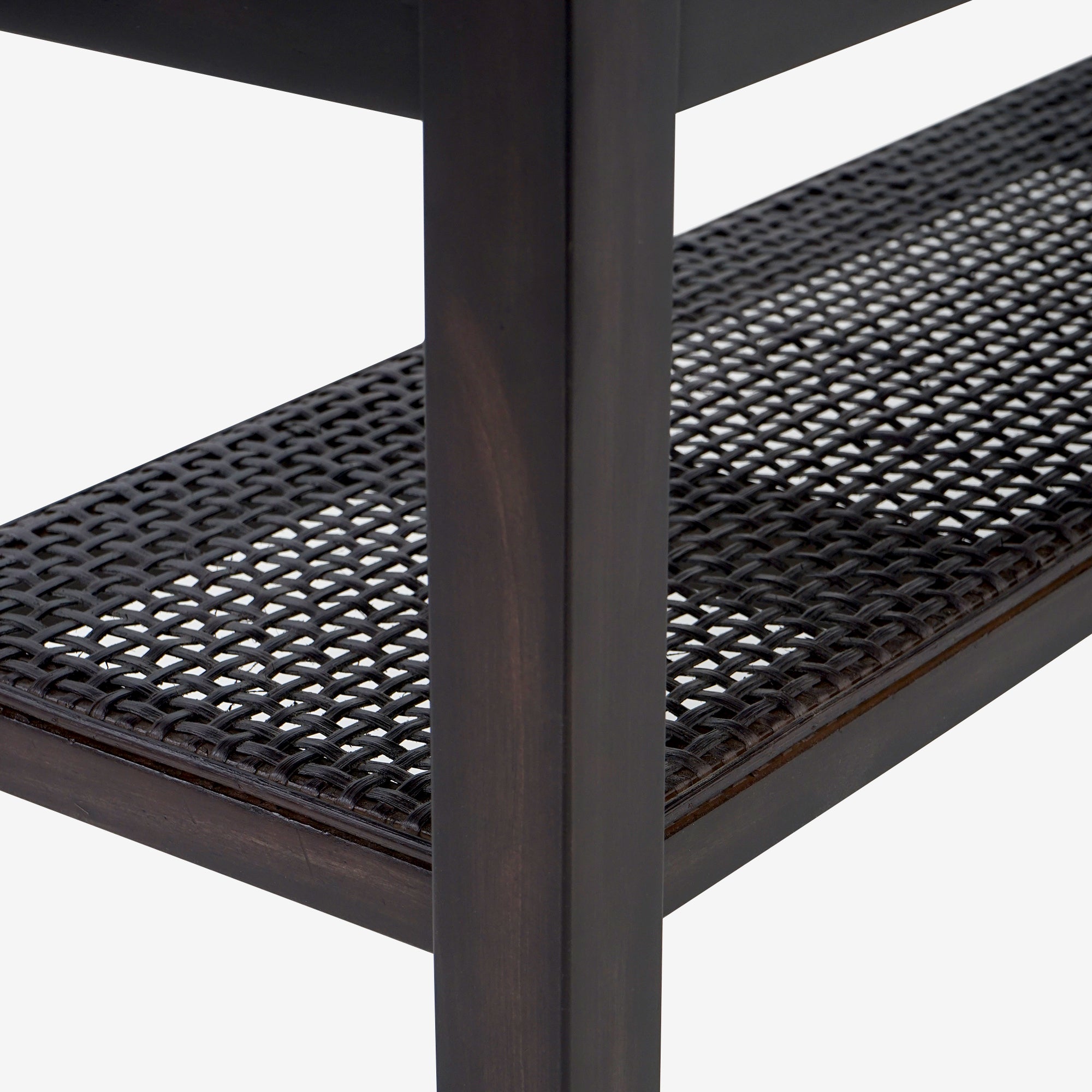 Detail Shelf Black Liora 45 Rattan Bench