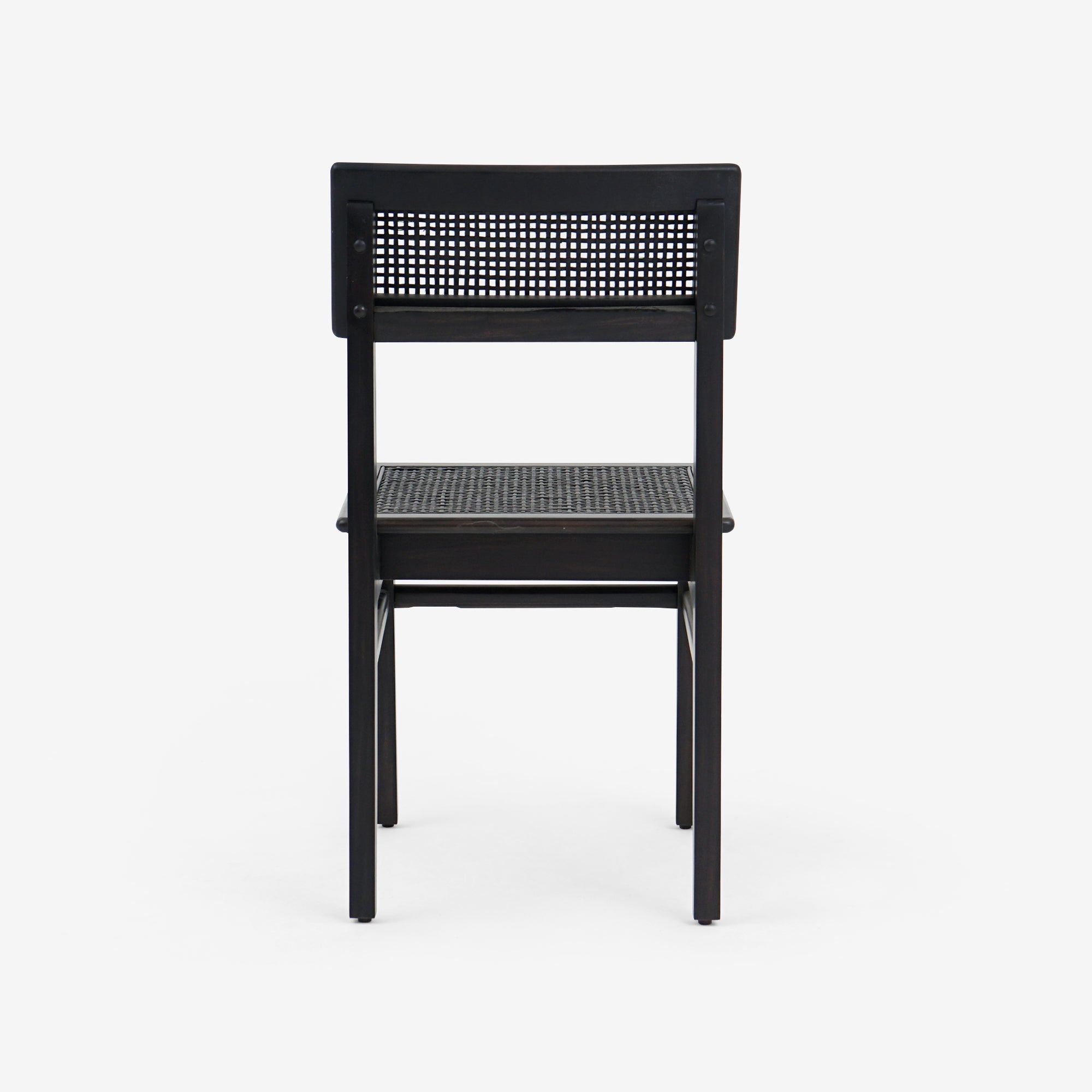 Rear view Black Liora Rattan Dining Chair Set