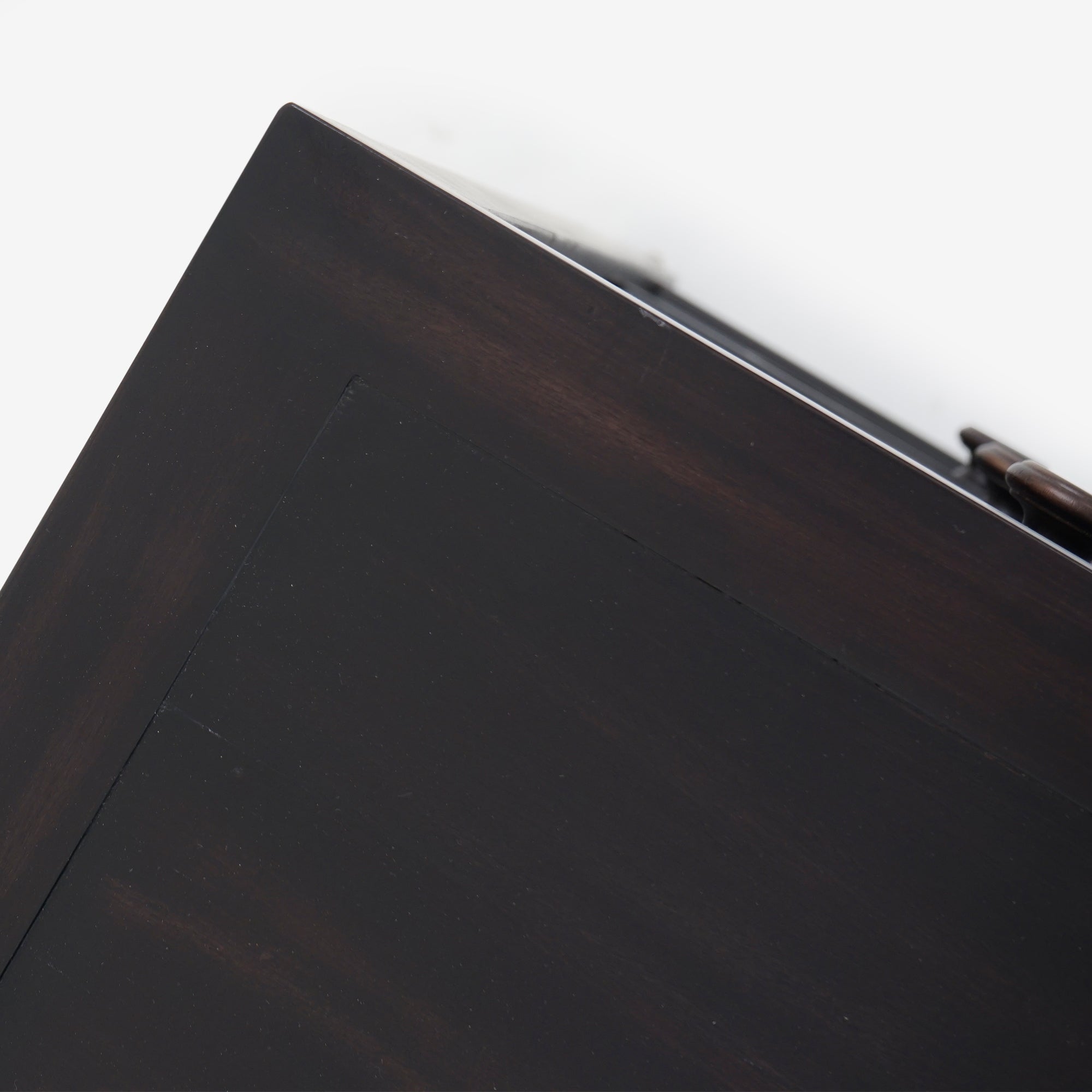 Top View Black Lurian 3 Drawer Rattan Dresser