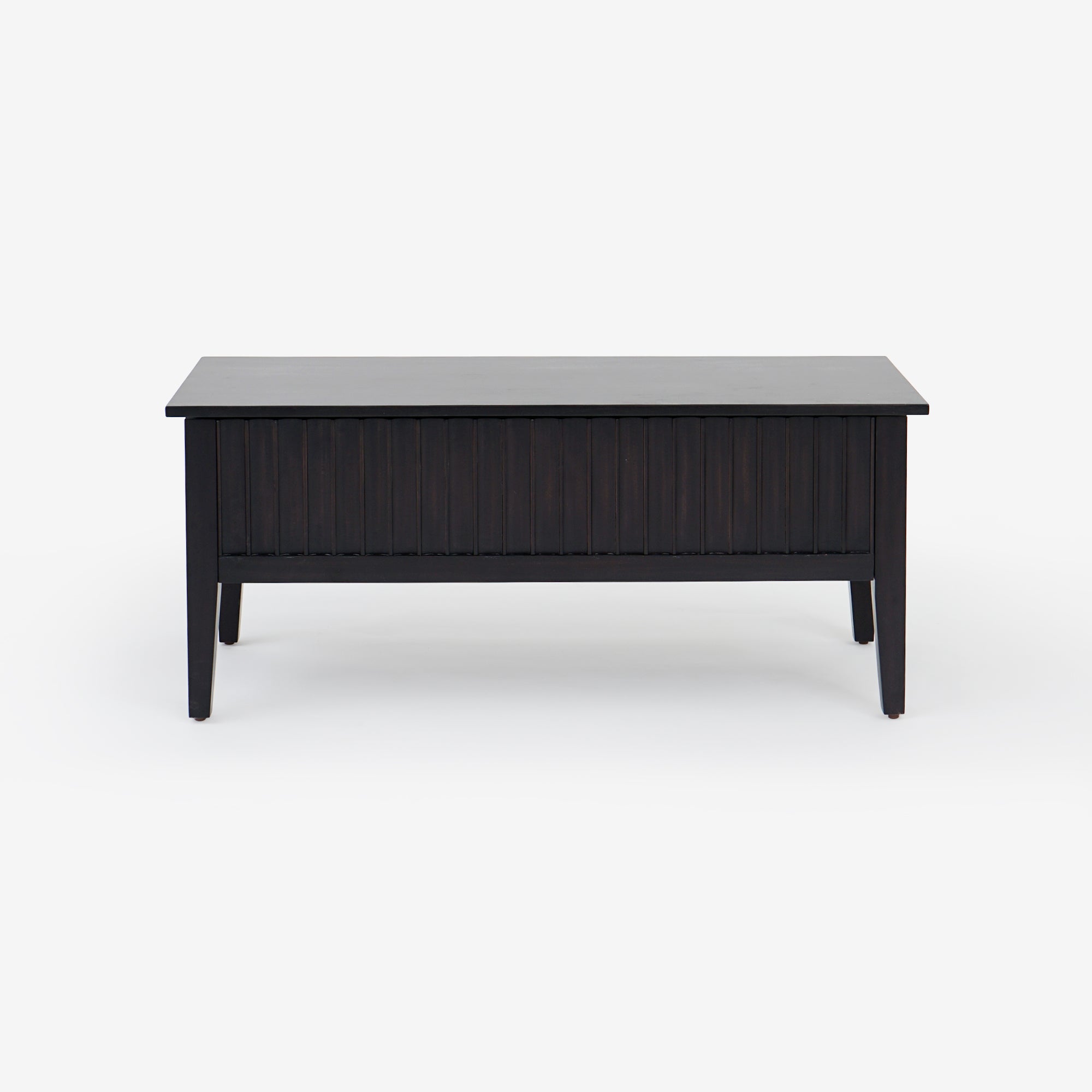 Front View Black Mira 42 Scalloped Storage Bench