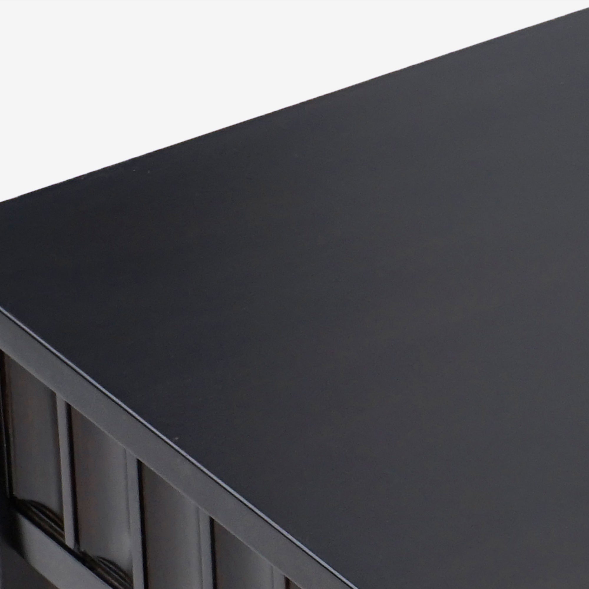 Detail Top View Black Mira Scalloped Dining Chair Set