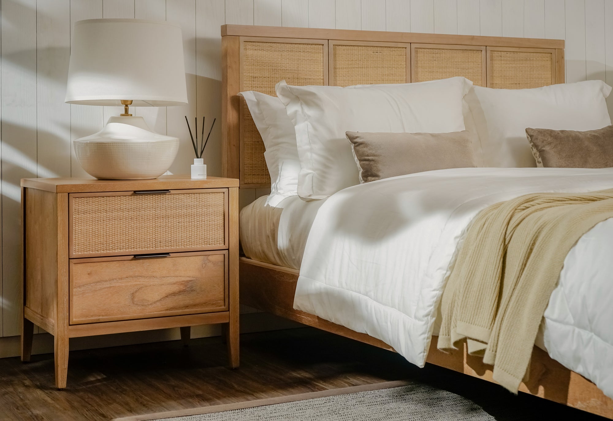 Kalana - 2-Drawer Rattan Nightstand, Natural