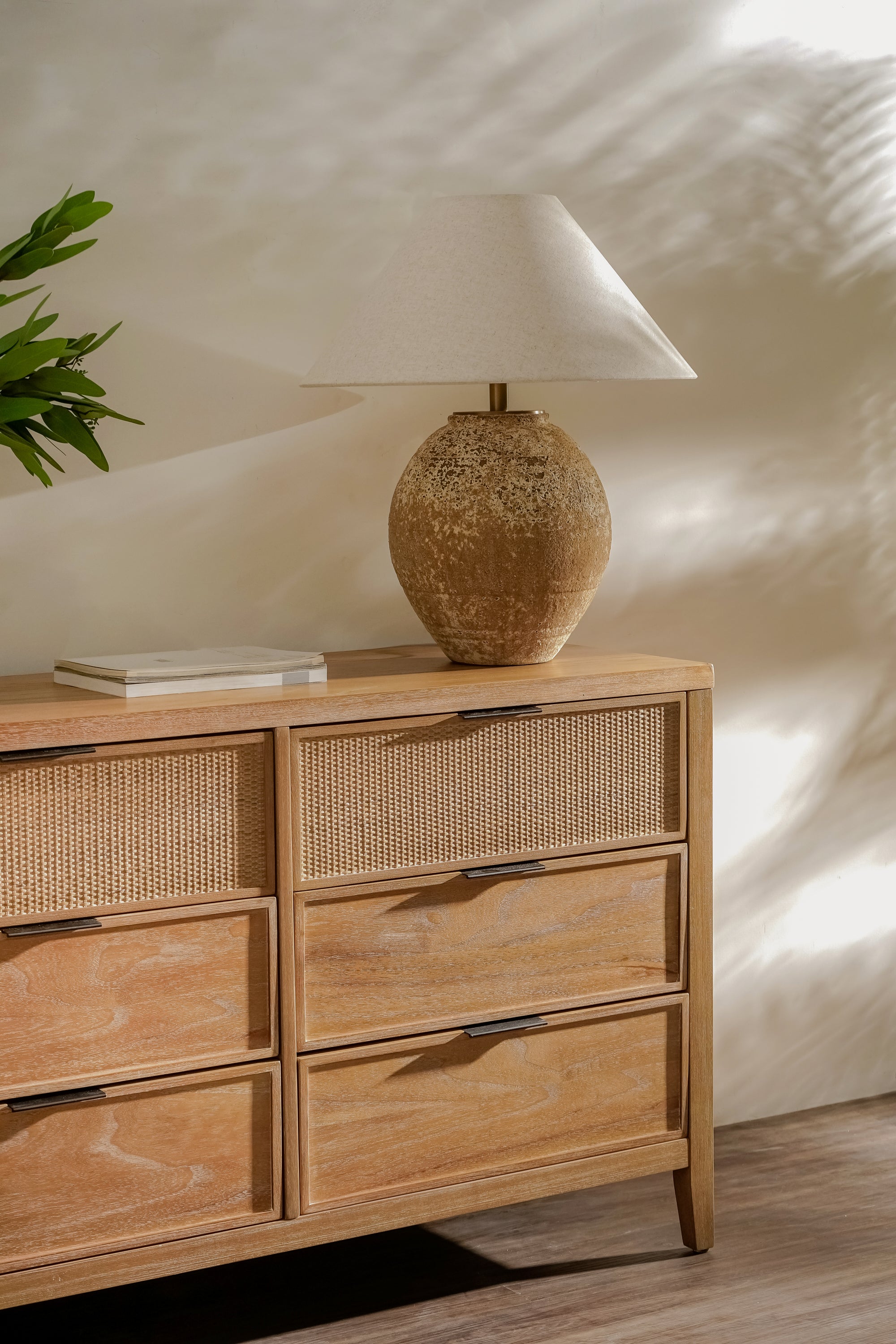Kalana - 6-Drawer Rattan Dresser, Natural