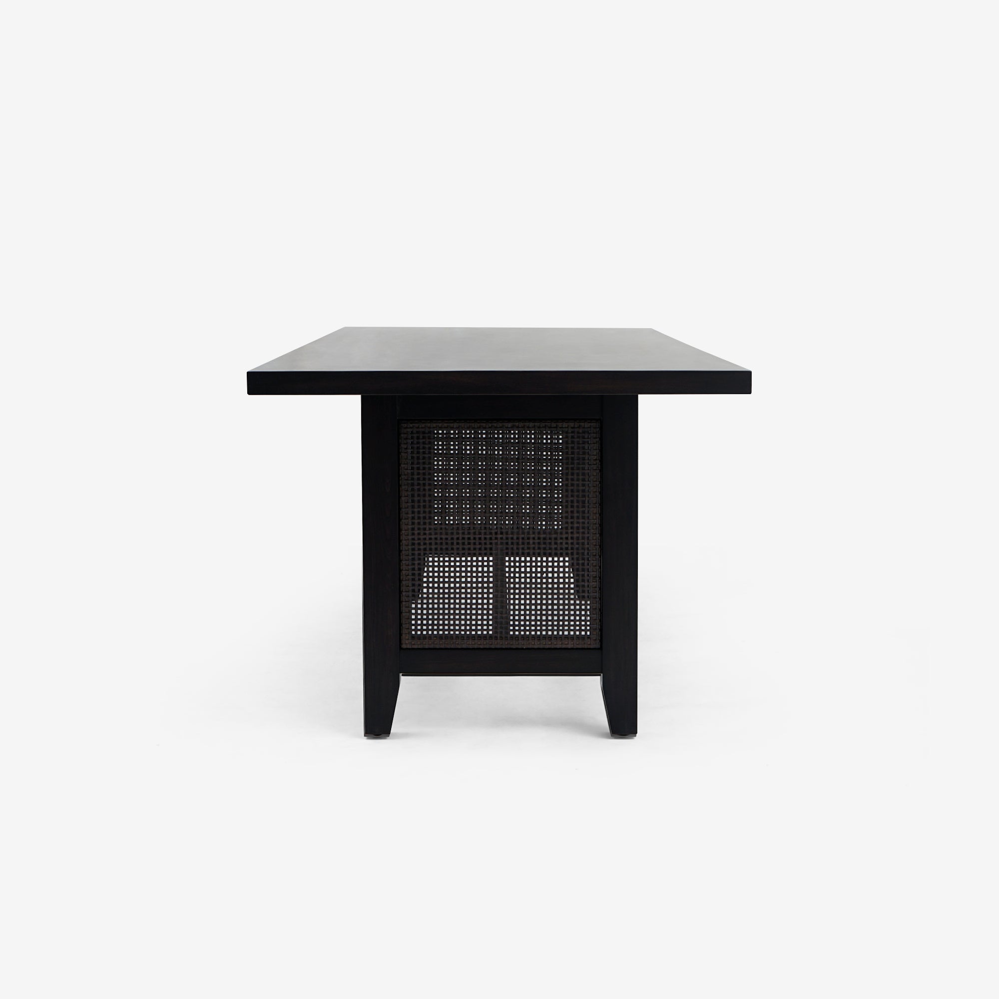 Liora - 72" x 30" Rattan Dining Table, Black