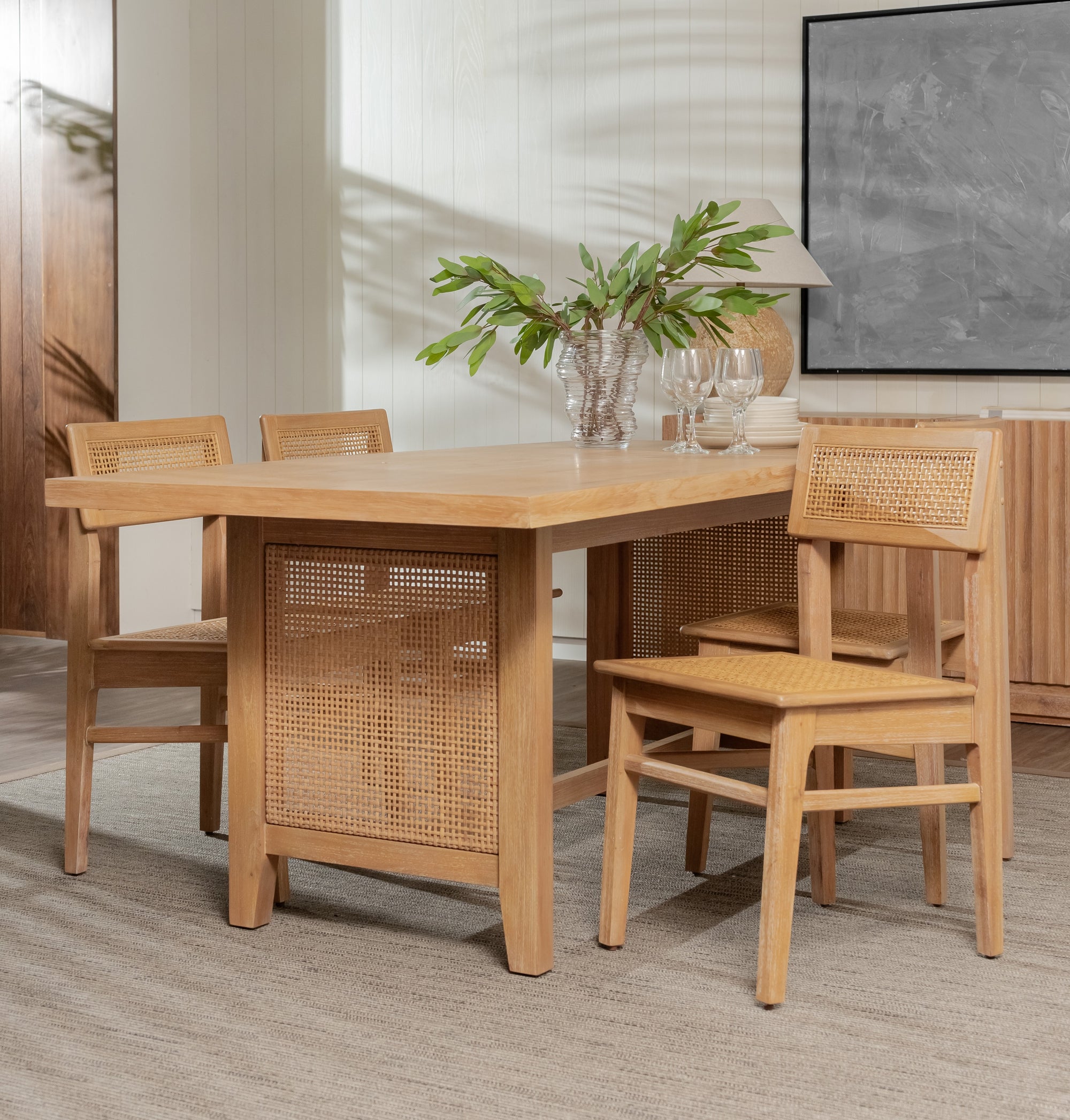 Liora - Rattan Dining Chair Set, Natural