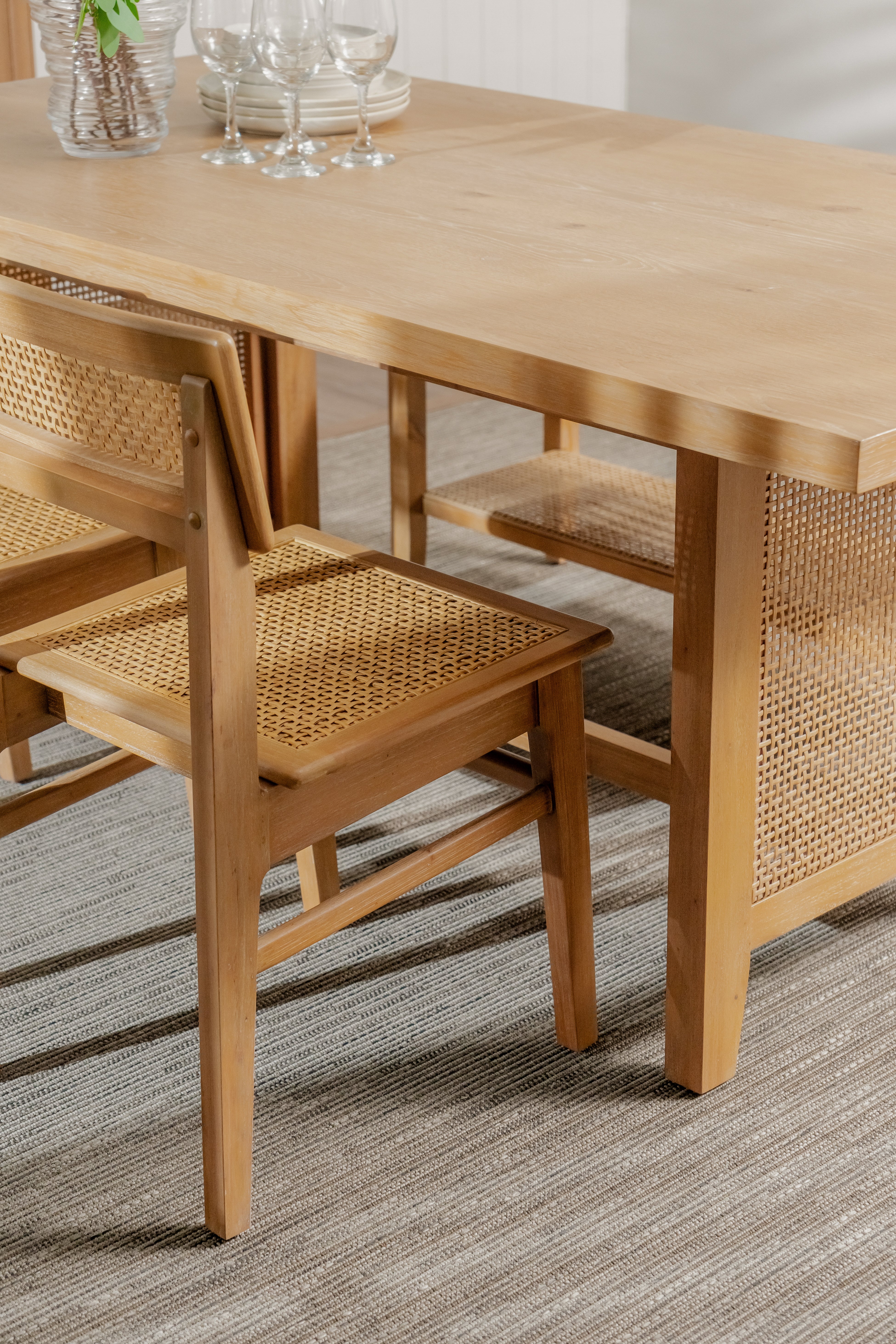 Liora - Rattan Dining Chair Set, Natural