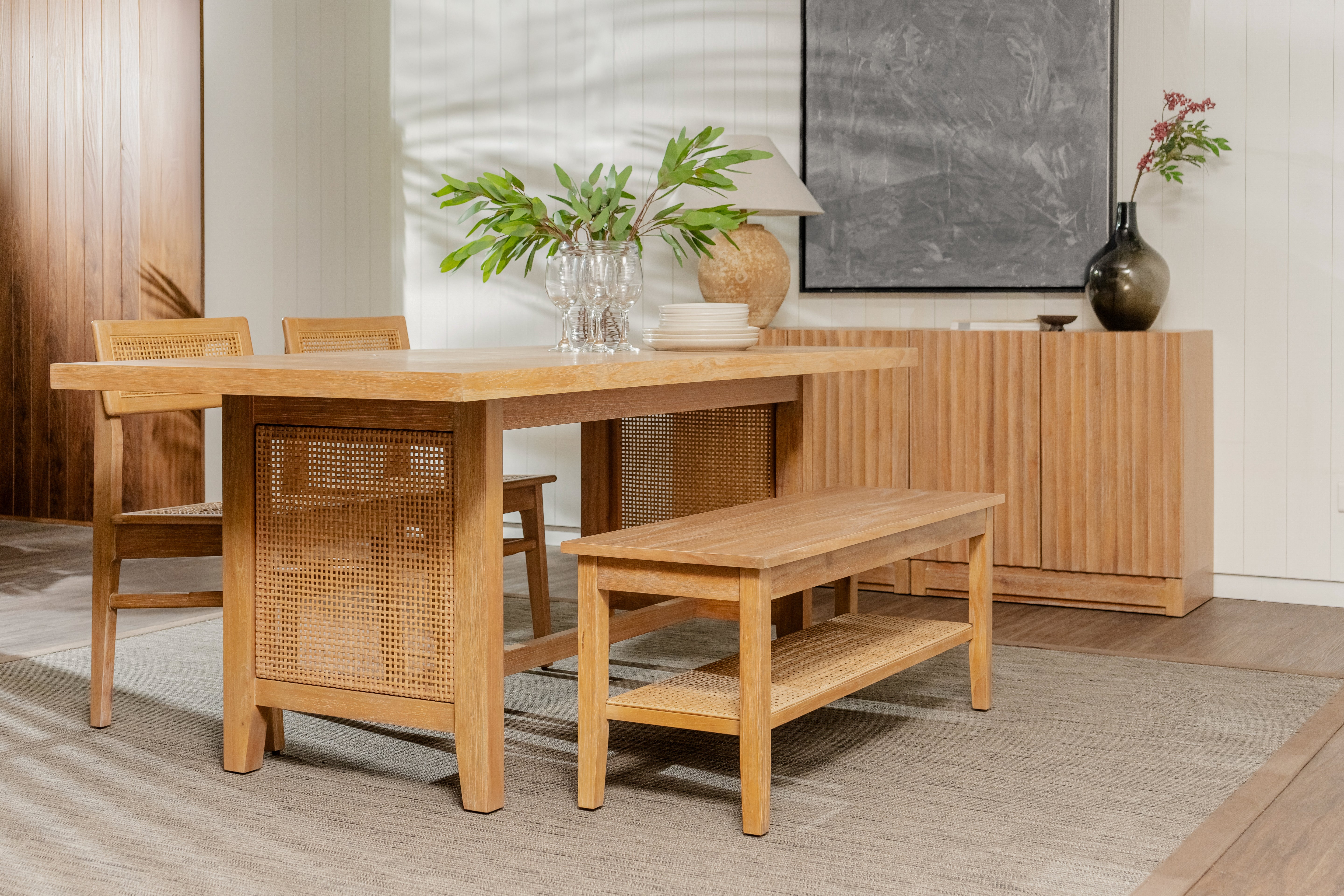 Liora - 45" Rattan Bench, Natural