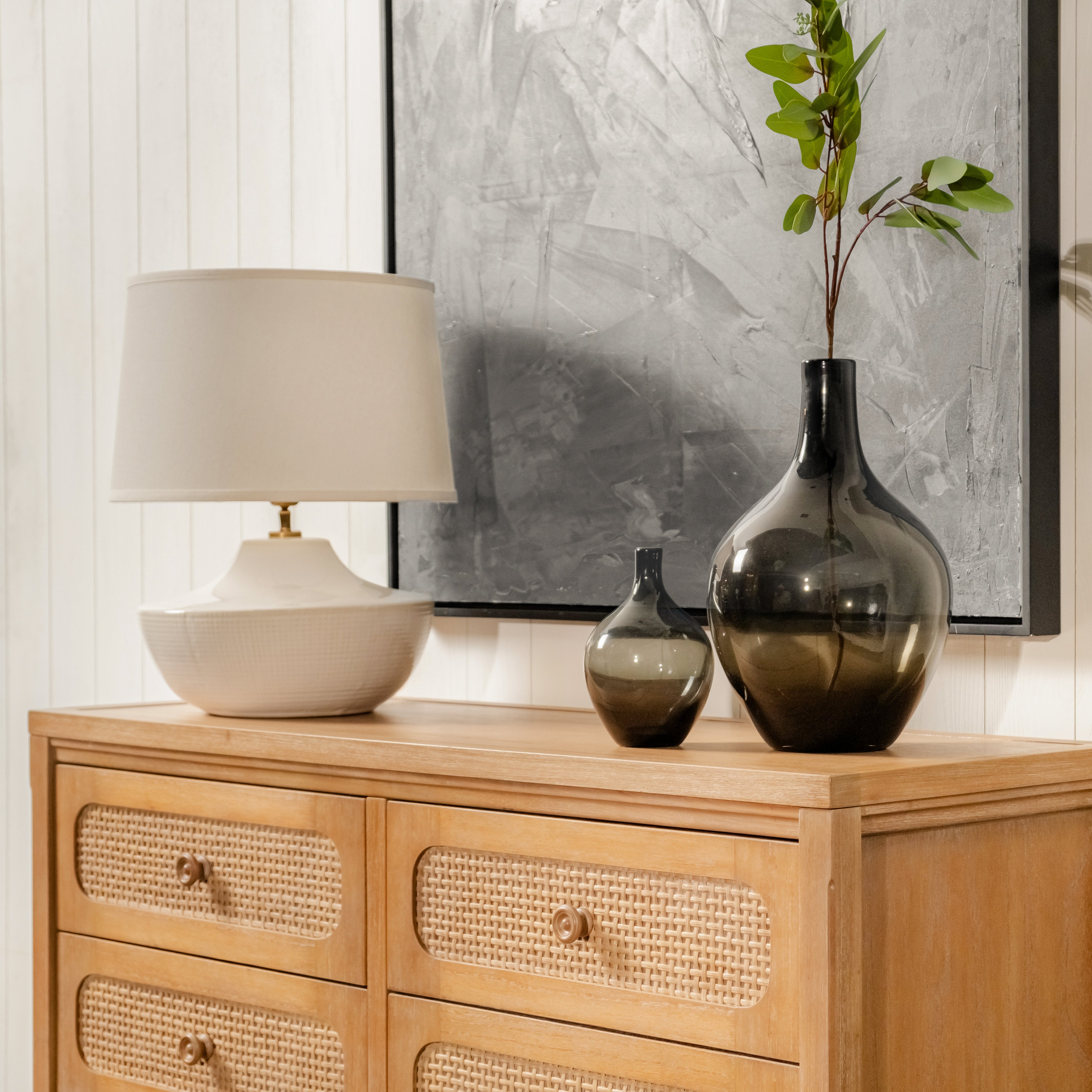 Lurian - 6-Drawer Rattan Dresser, Natural