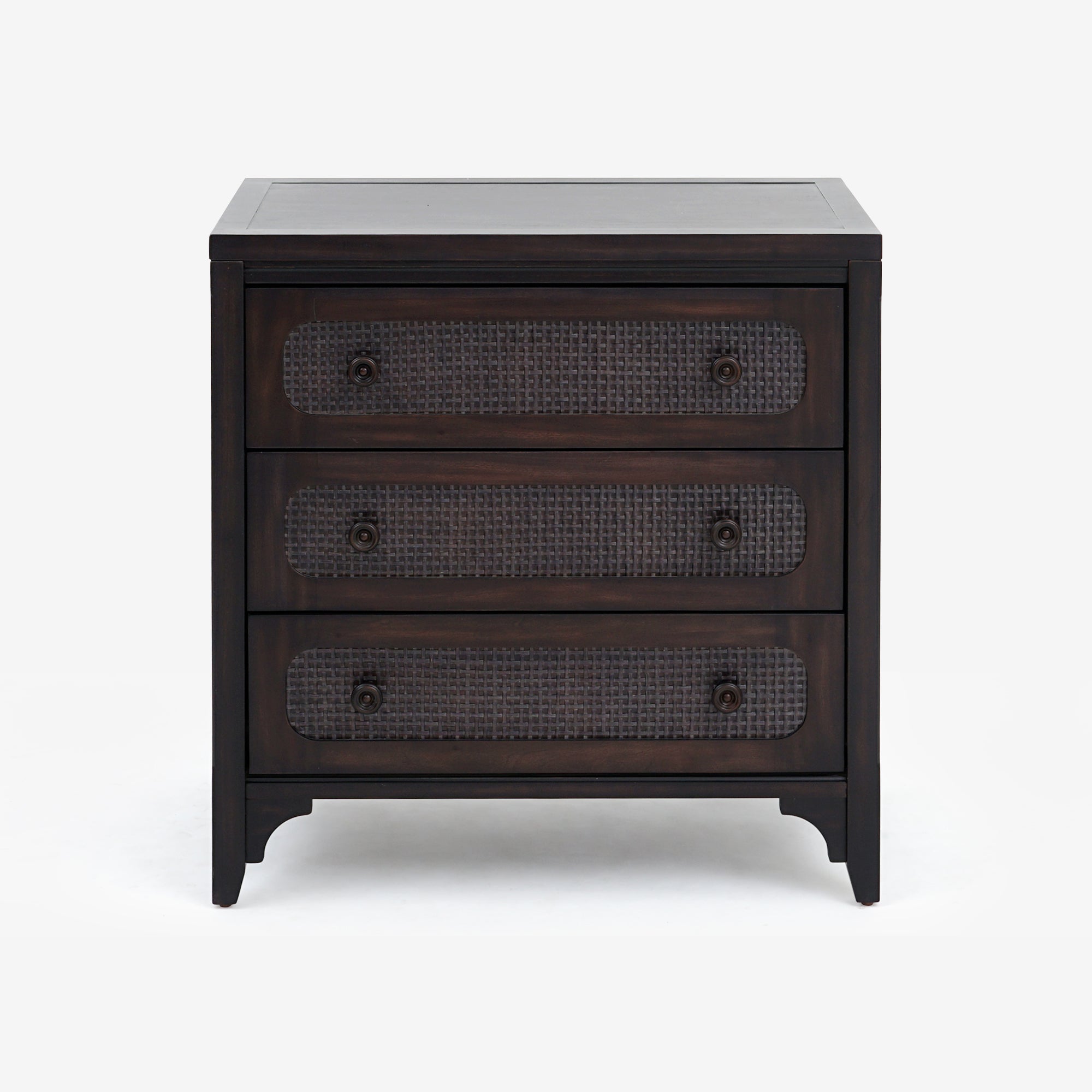 Lurian - 3-Drawer Rattan Dresser, Black