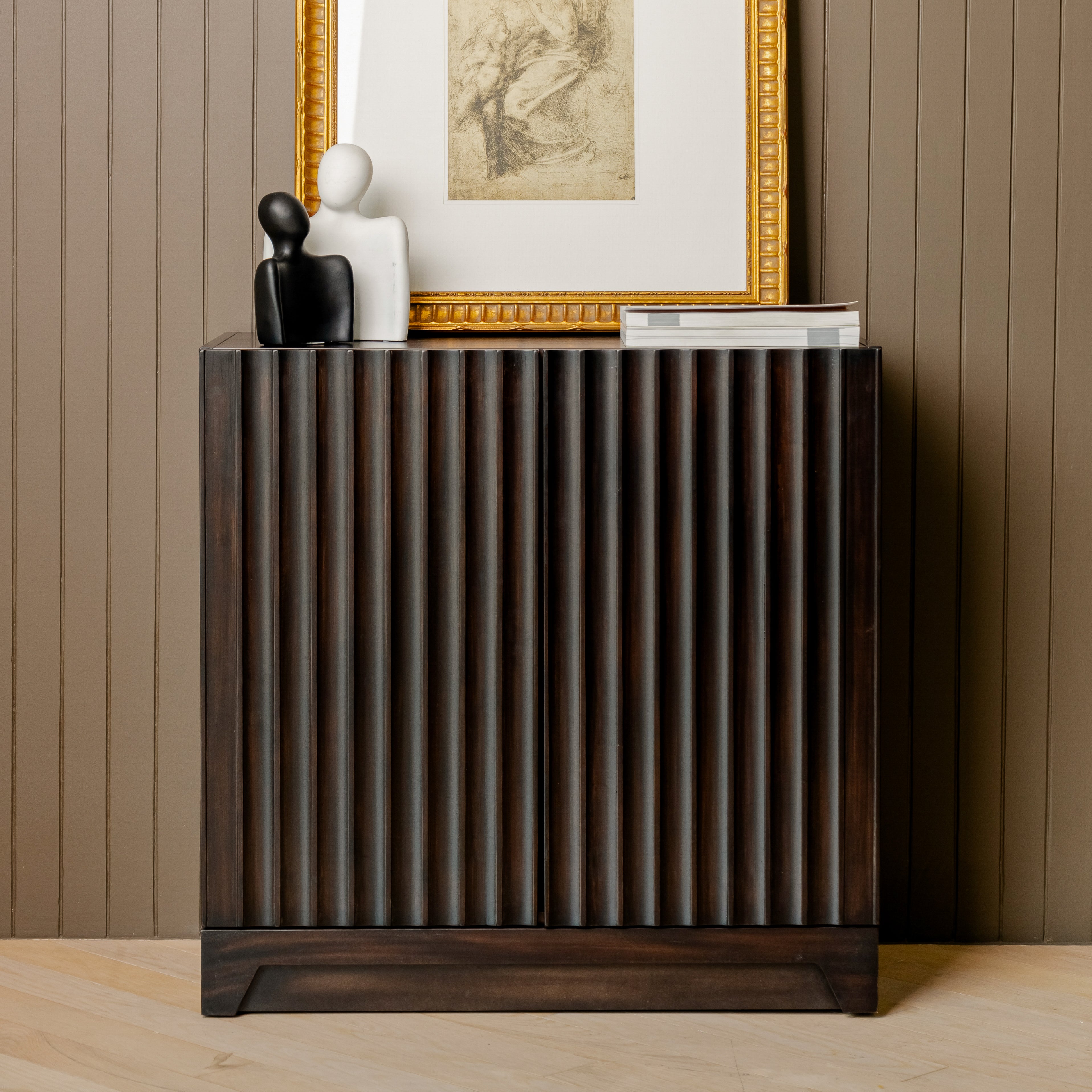 Mira - 31.5" Scalloped Modular Cabinet, Black