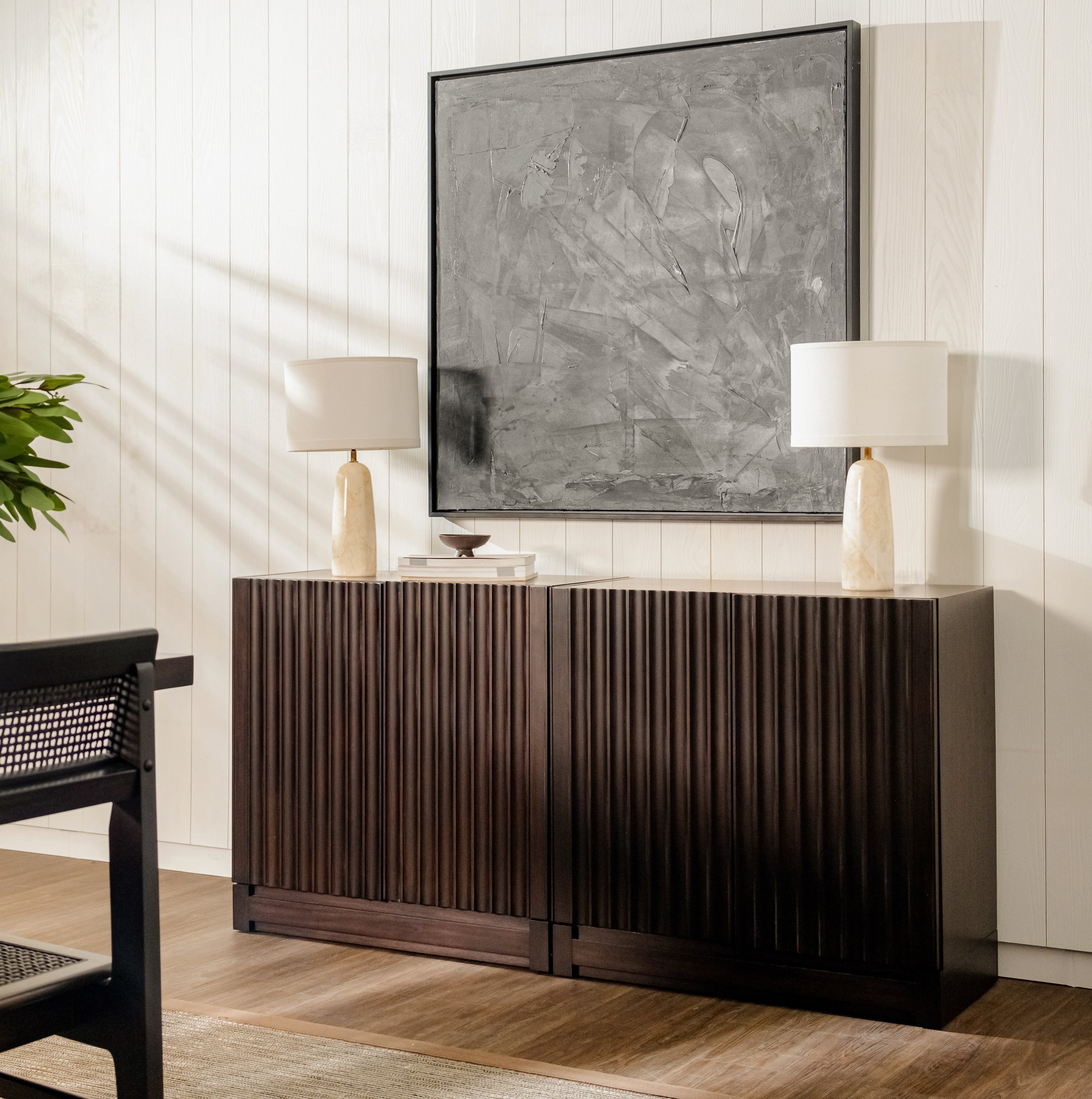 Mira - 31.5" Scalloped Modular Cabinet Doors, Black