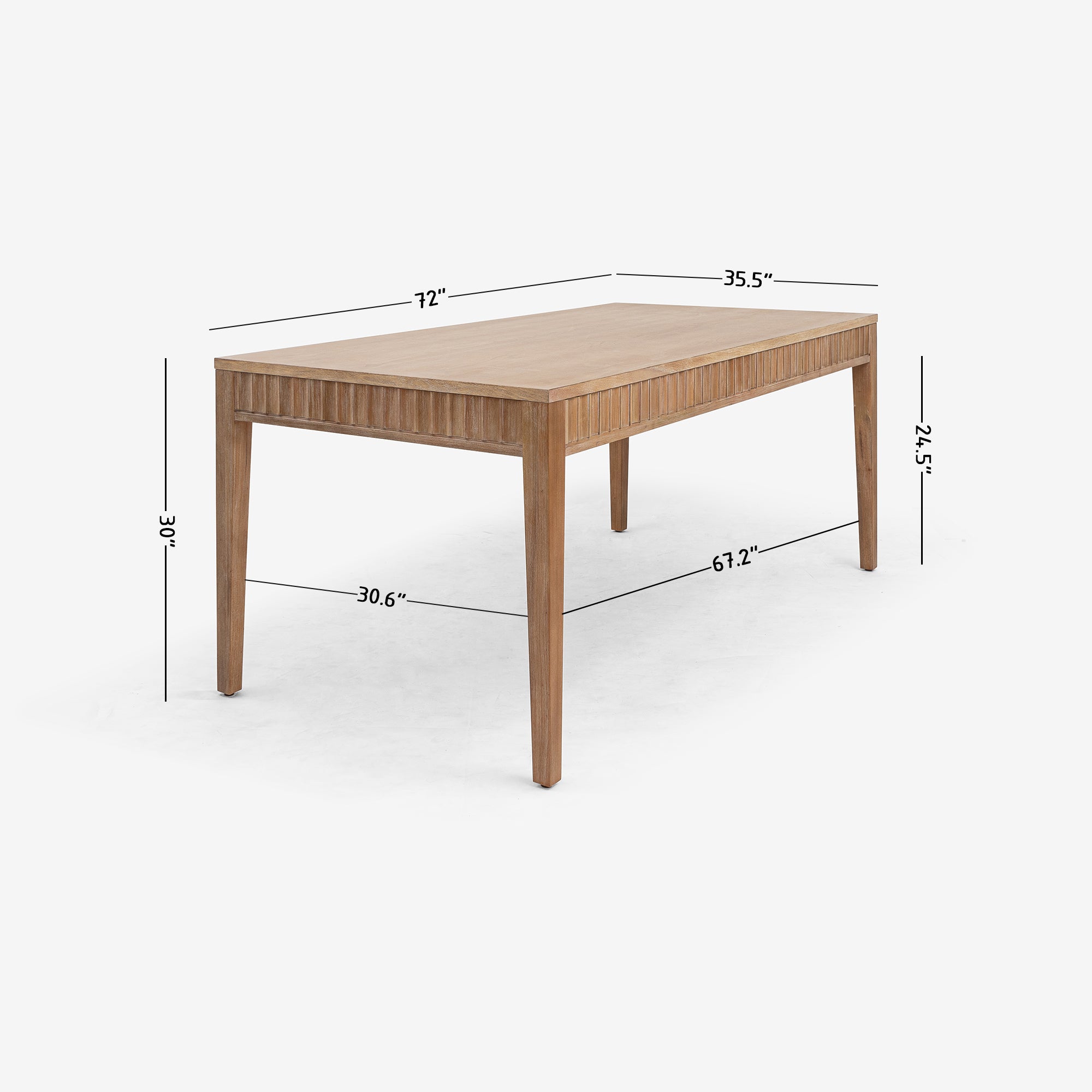 Mira - 72" x 30" Scalloped Dining Table, Black