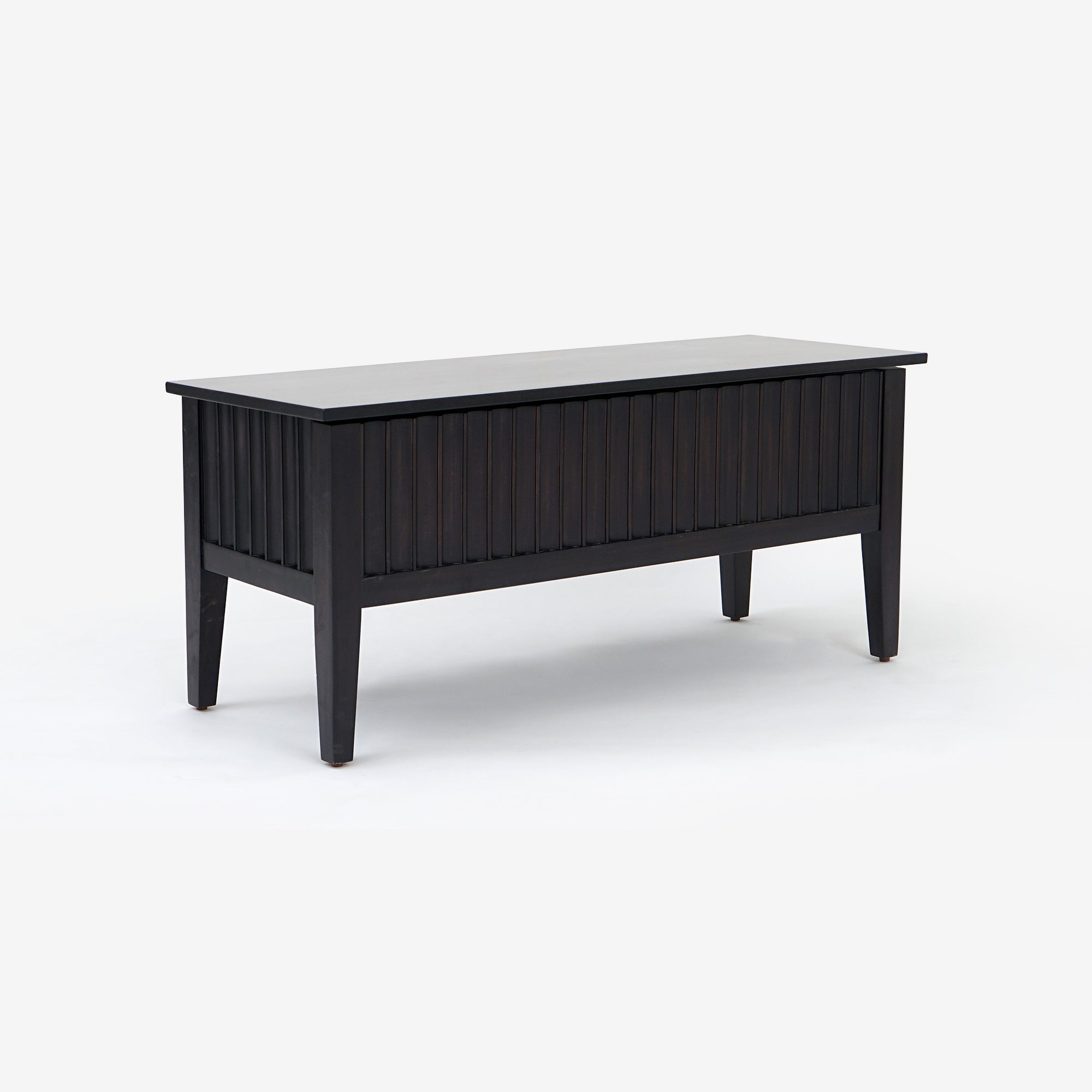 Mira - 42" Scalloped Storage Bench, Black