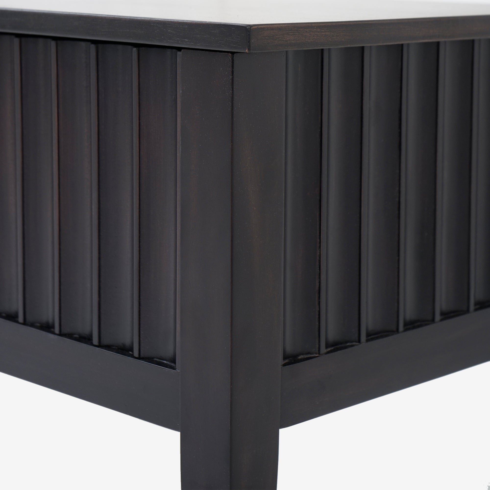 Mira - 42" Scalloped Storage Bench, Black