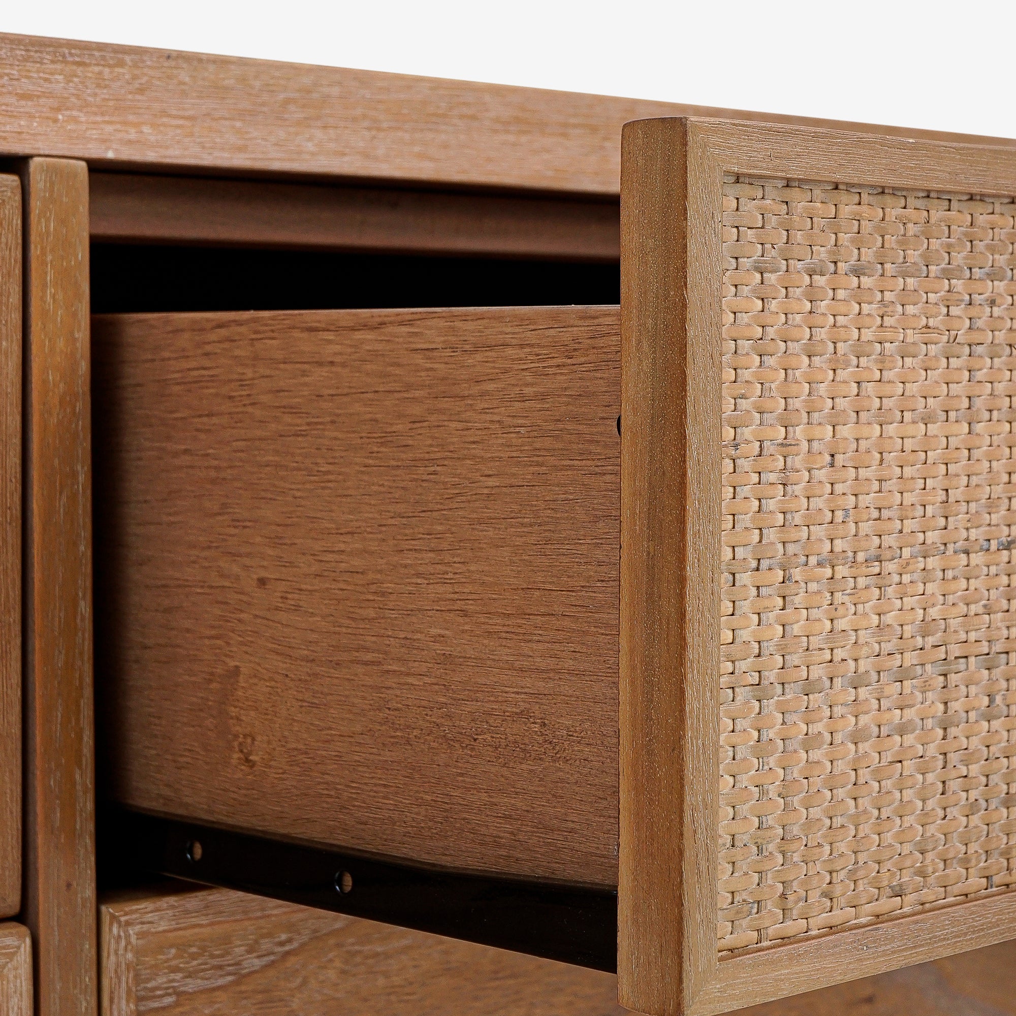 Wooden Dresser with woven design