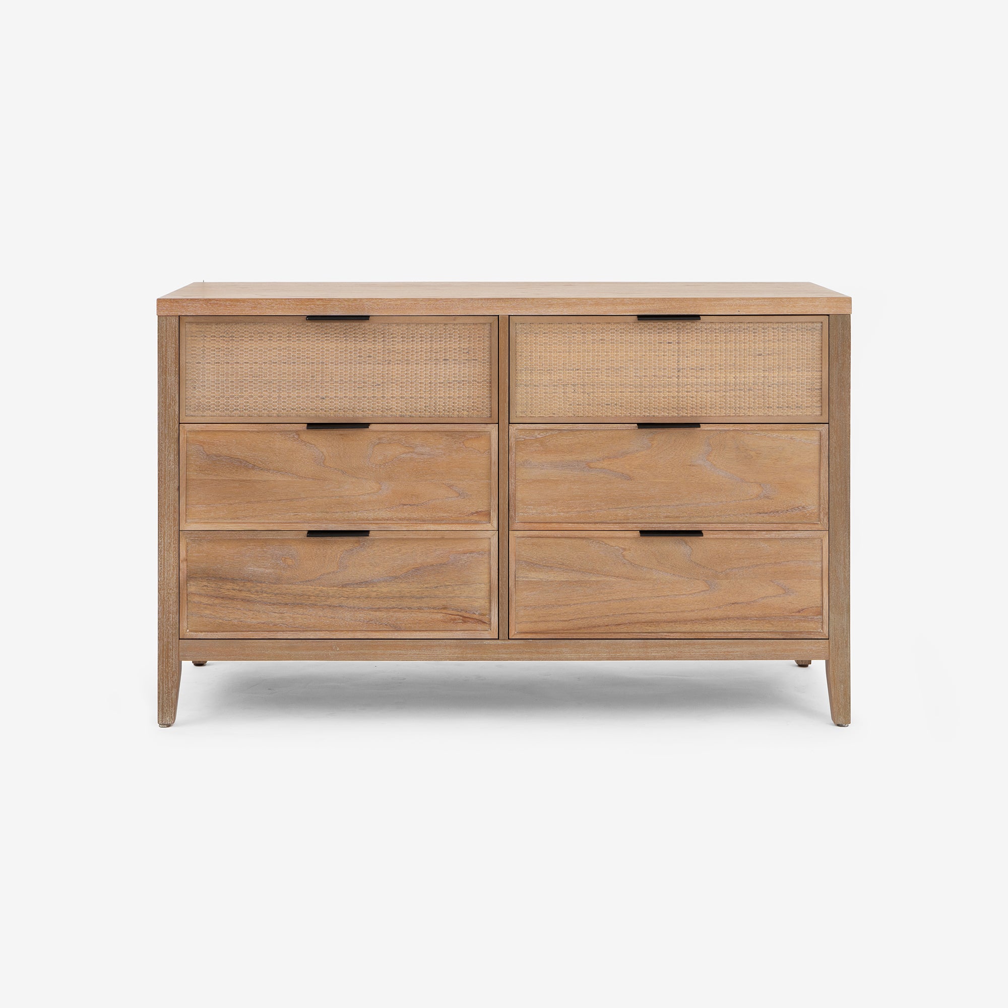 Natural Kalana 6 Drawer Rattan Dresser Front view