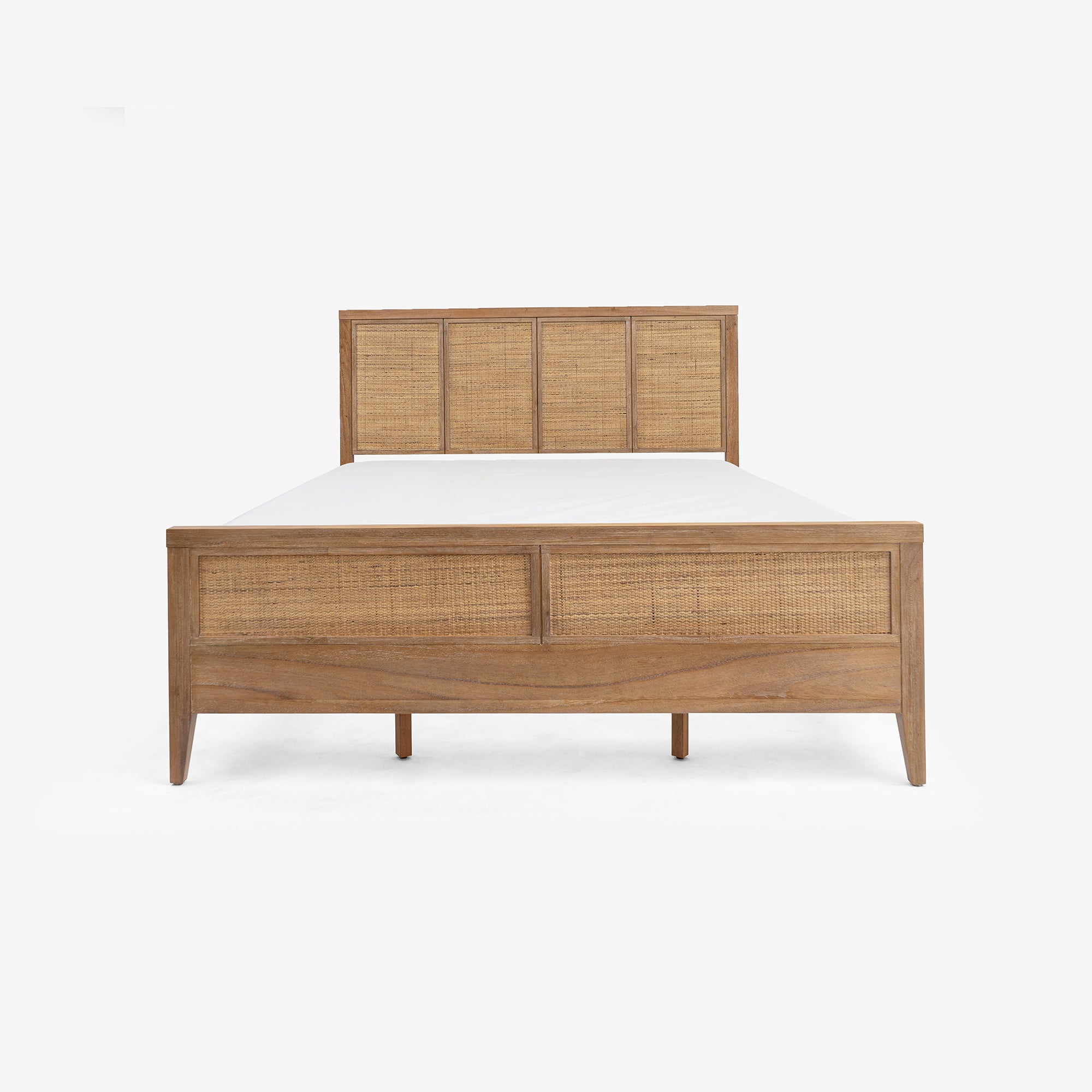 Natural Kalana Queen Rattan Bed Front view