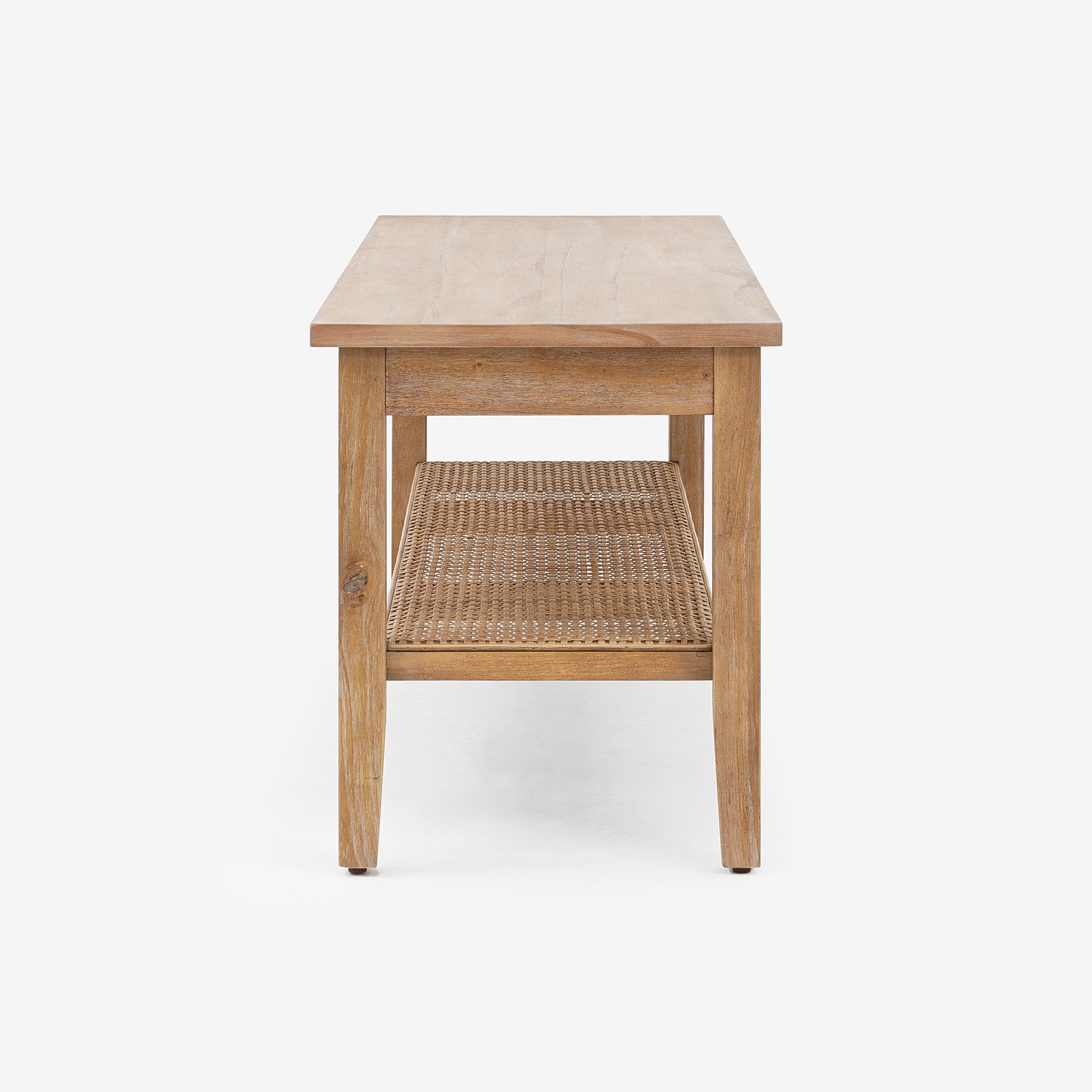 Side VIew Natural Liora 45 Rattan Bench