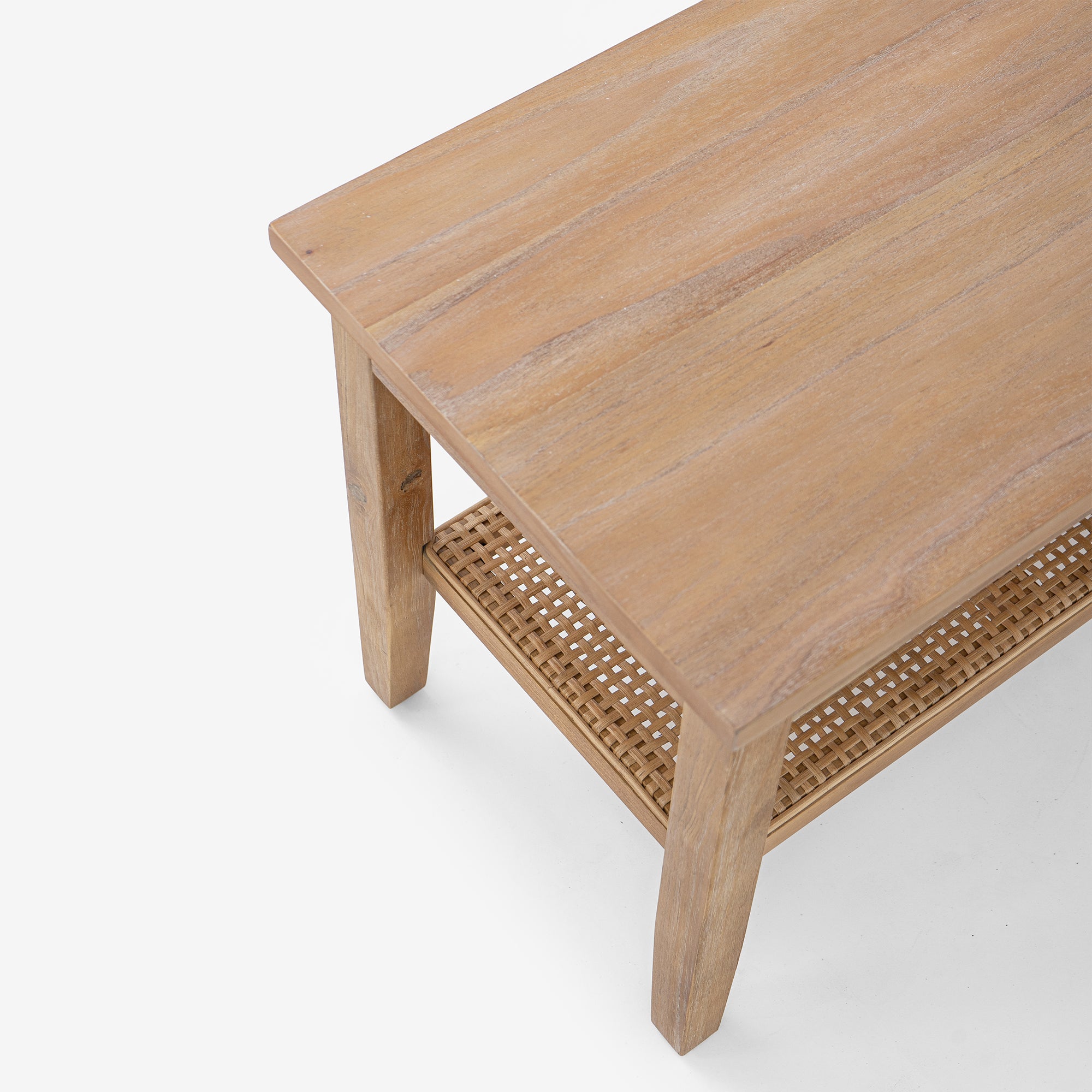 Top View Natural Liora 45 Rattan Bench