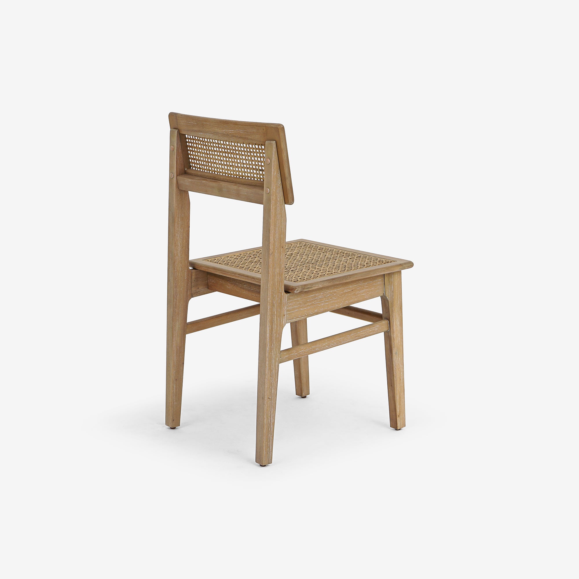 Angled Back View Natural Liora Rattan Dining Chair Set