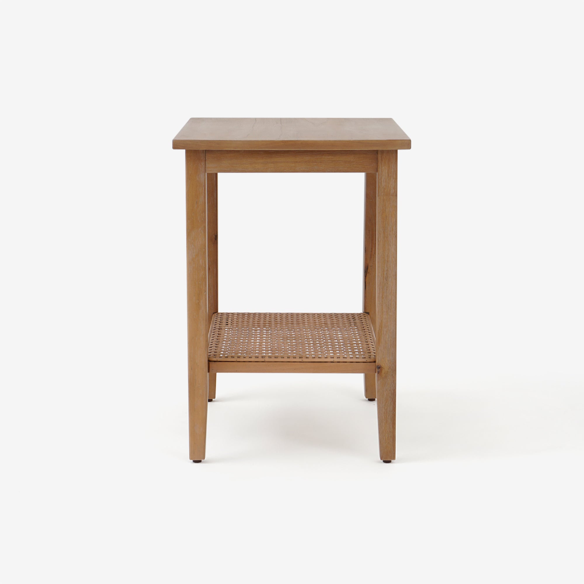 Side VIew Natural Liora Rectangular Rattan Accent Table