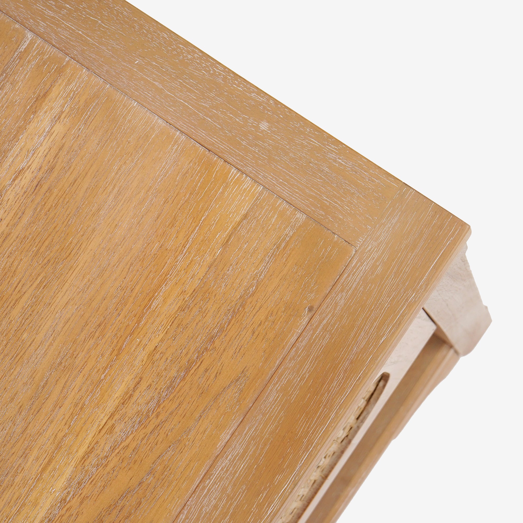 Top View Natural Lurian 1 Drawer Rattan Nightstand