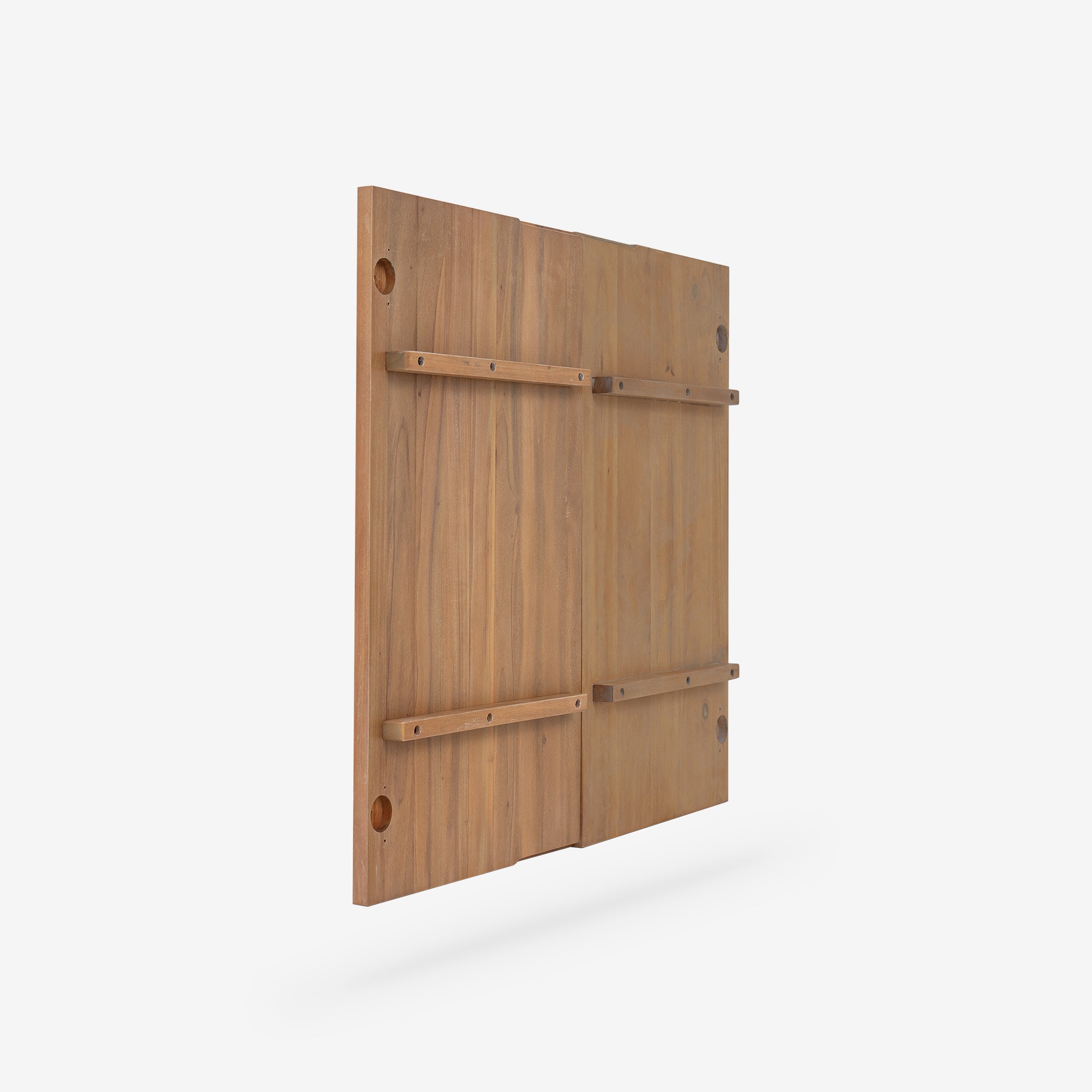 Angled Rear View Natural Mira 31.5 Scalloped Modular Cabinet Doors