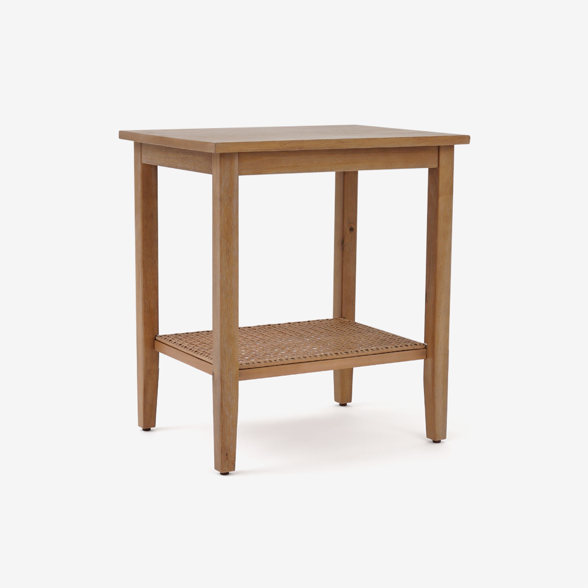Accent Table with Shelf Rattan