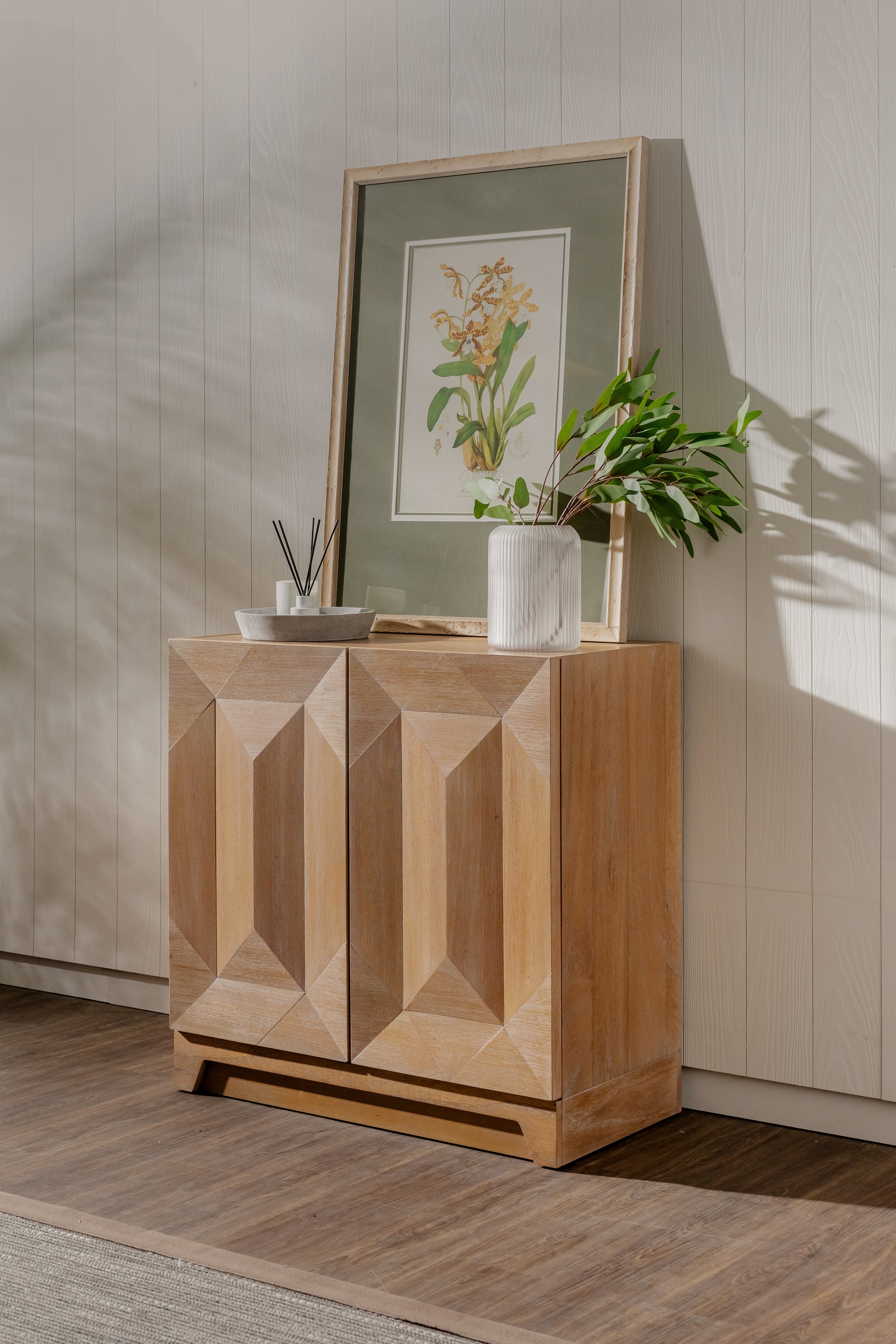 Averi - 31.5" Geometric Modular Cabinet, Natural