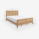 Black Kalana Queen Rattan Bed Detail DImension