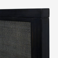 Black Kalana Queen Rattan Bed Detail headboard