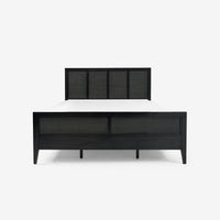 Black Kalana Queen Rattan Bed front view