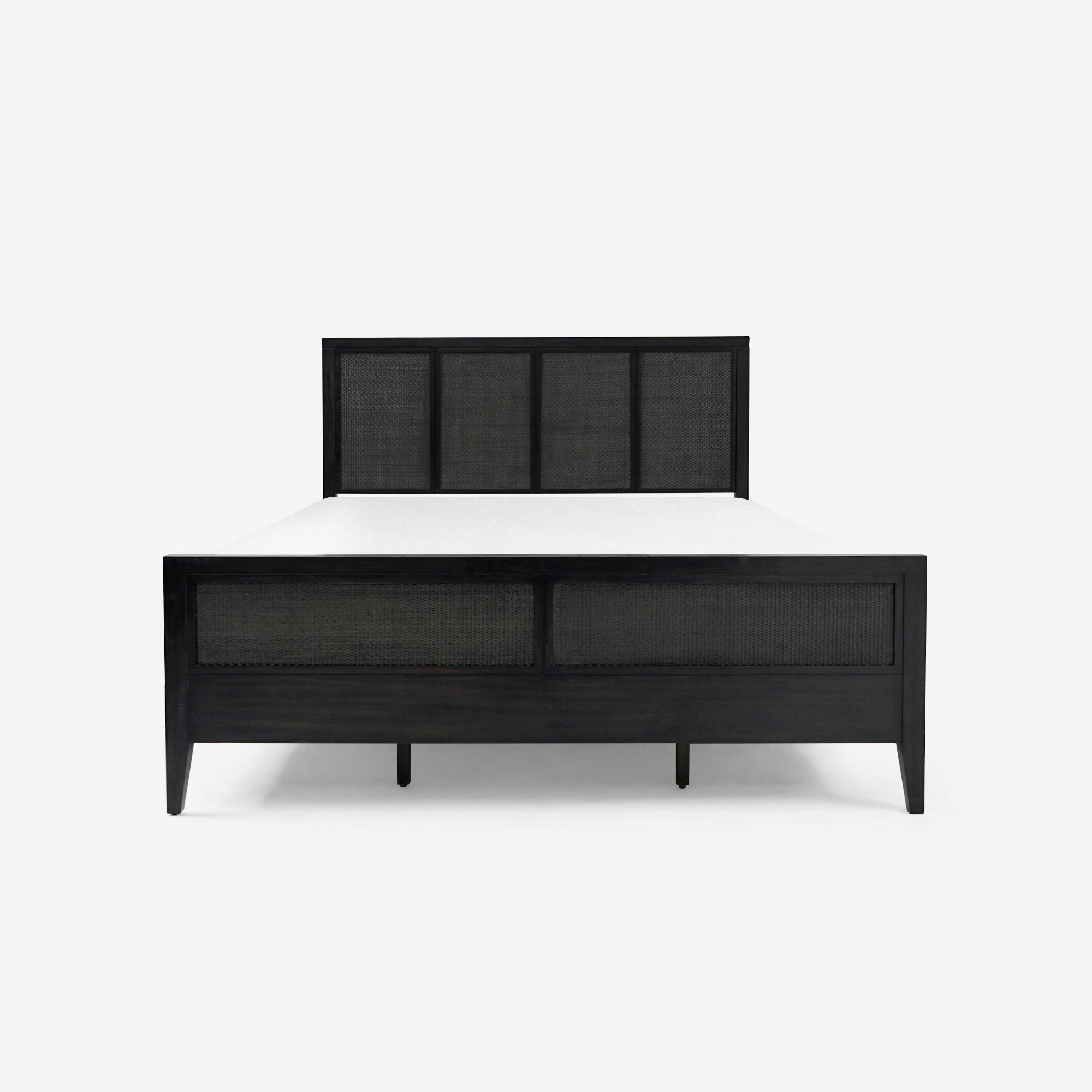 Black Kalana Queen Rattan Bed front view