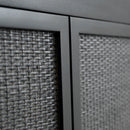 Close-up of Black Kalana Queen Rattan Bed detail footboard