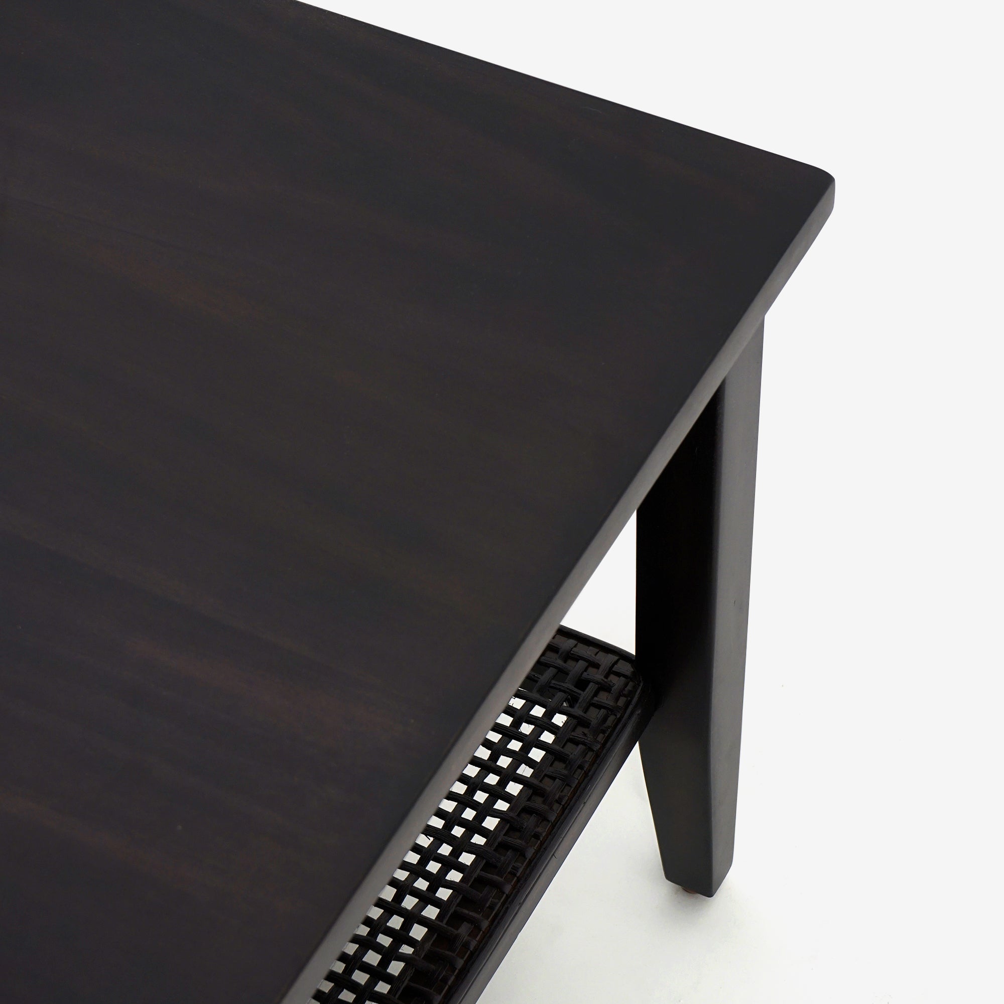 Detail Leg Black Liora Square Rattan Coffee Table