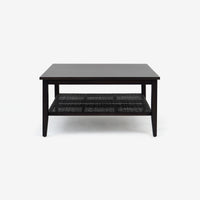 Side View Black Liora Square Rattan Coffee Table