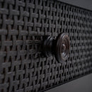 Detail Front Black Lurian 6 Drawer Rattan Dresser