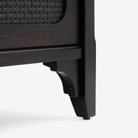 Detail Leg Black Lurian 6 Drawer Rattan Dresser