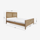 Detail Dimension Black Lurian Queen Rattan Bed