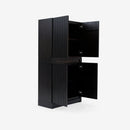 Opened Black Mira 31.5 Scalloped Modular Cabinet