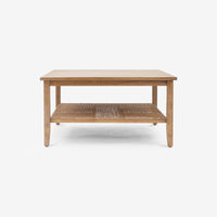 Square Coffee table with Shelf Rattan